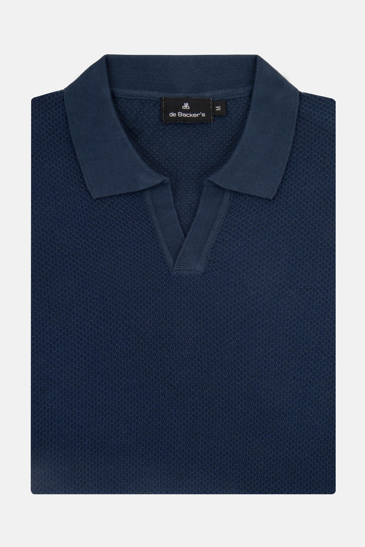 Jacquard Knitted Navy Polo