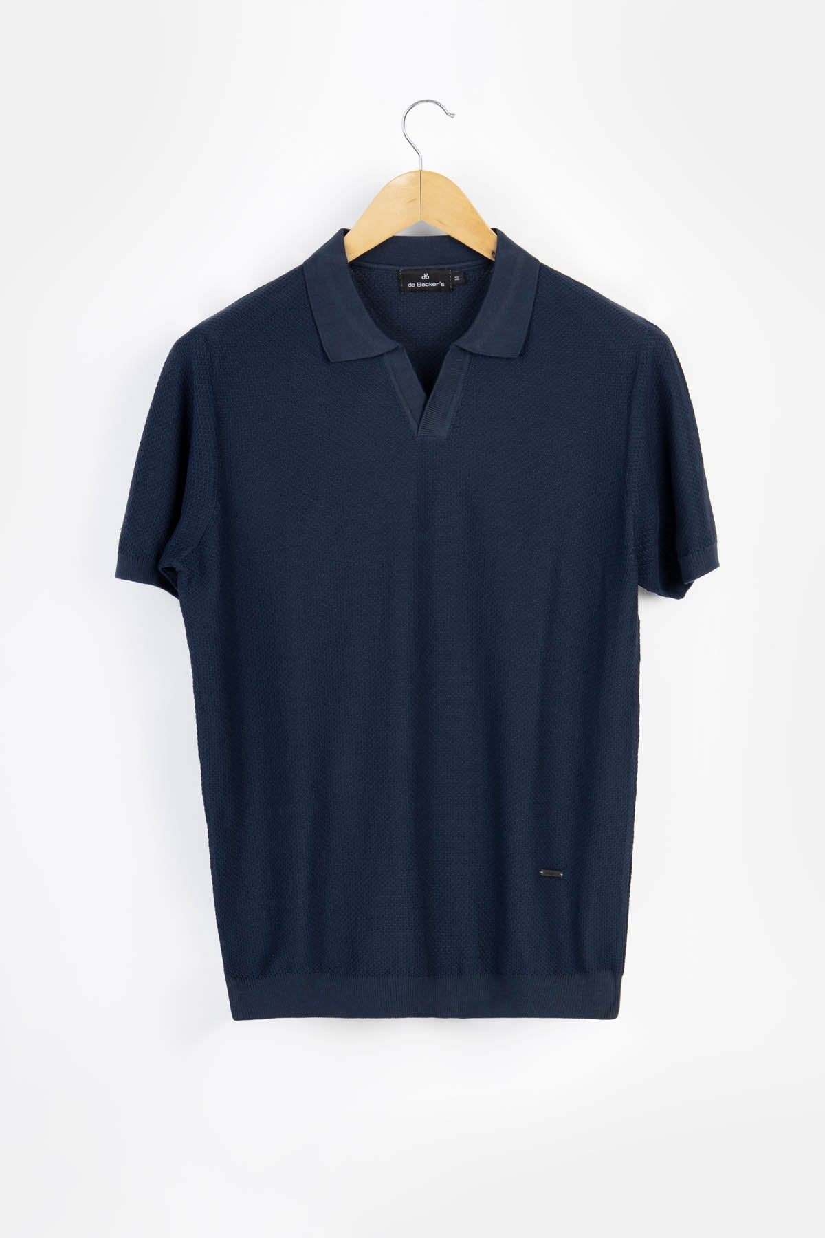 Jacquard Knitted Navy Polo