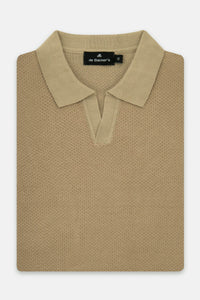 Jacquard Knitted Chamoisee Polo - 1