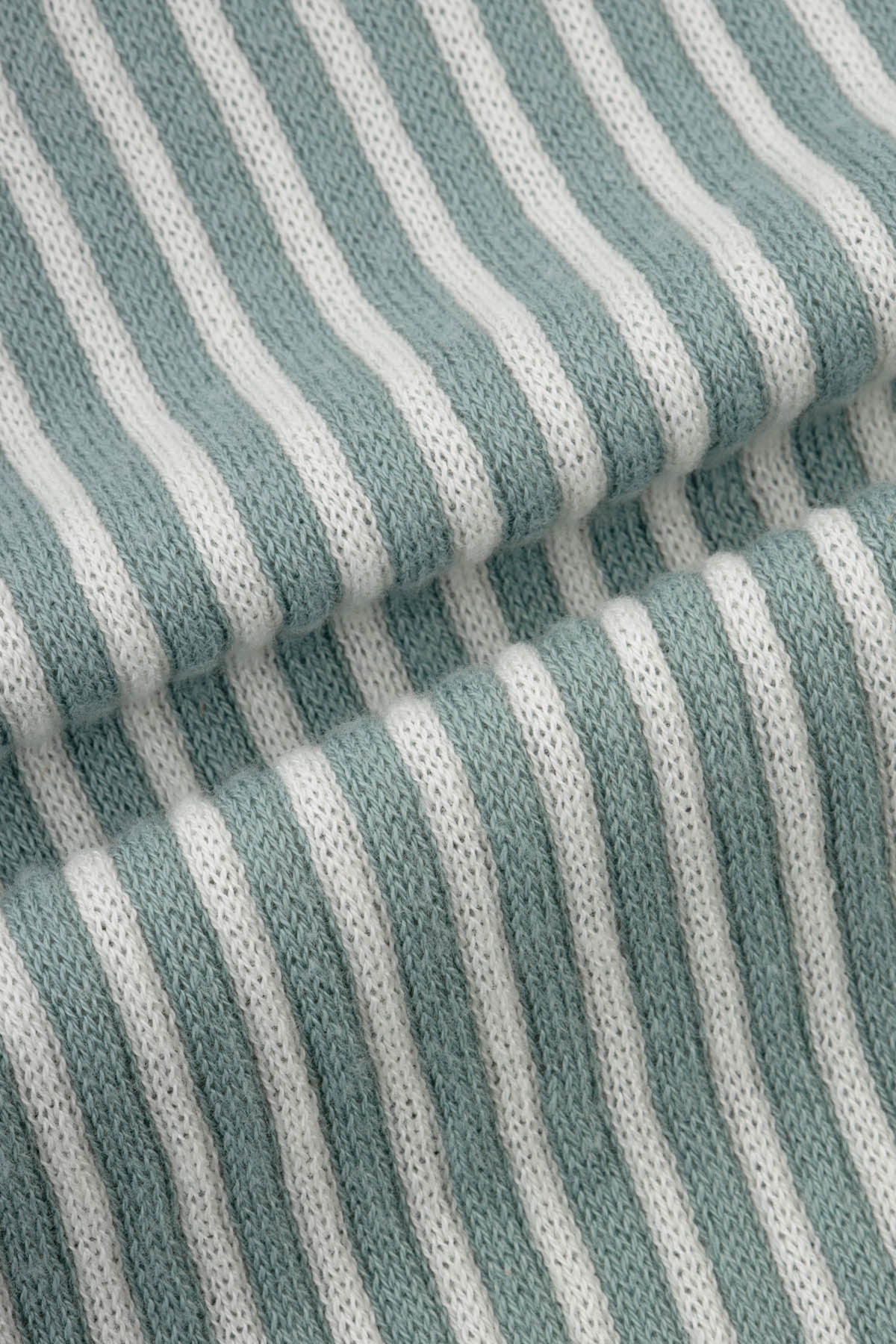 Striped Knitted Hooker's Green V-Neck Polo - 4