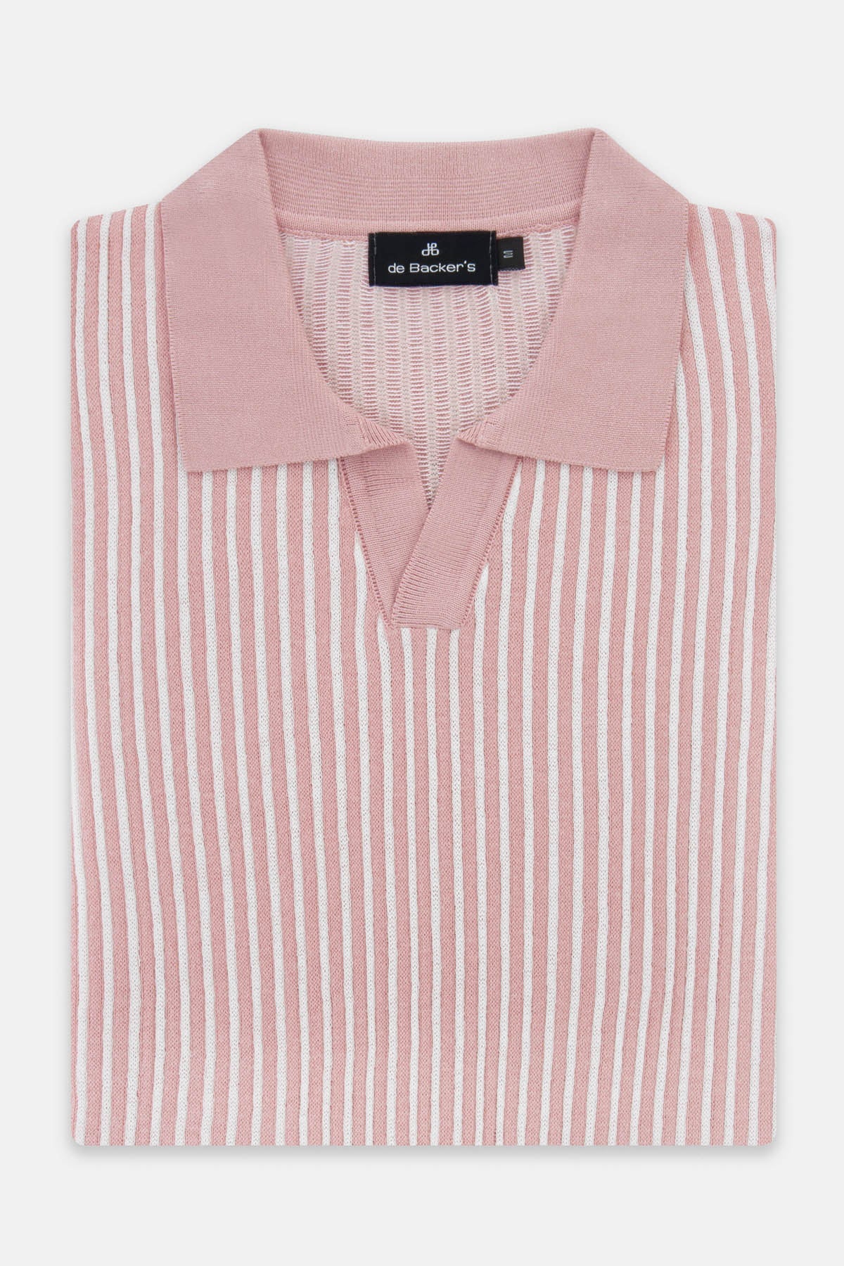 Striped Knitted Tea Rose V-Neck Polo