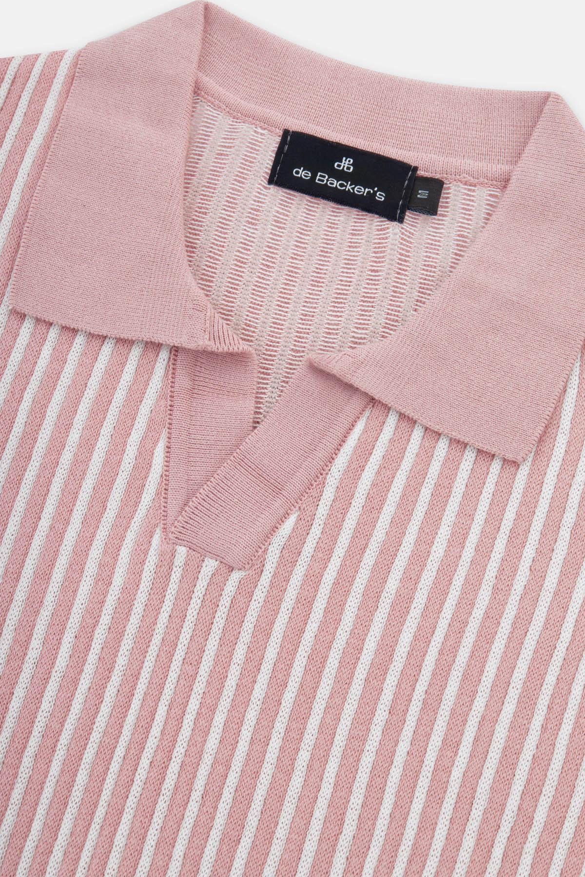 Striped Knitted Tea Rose V-Neck Polo