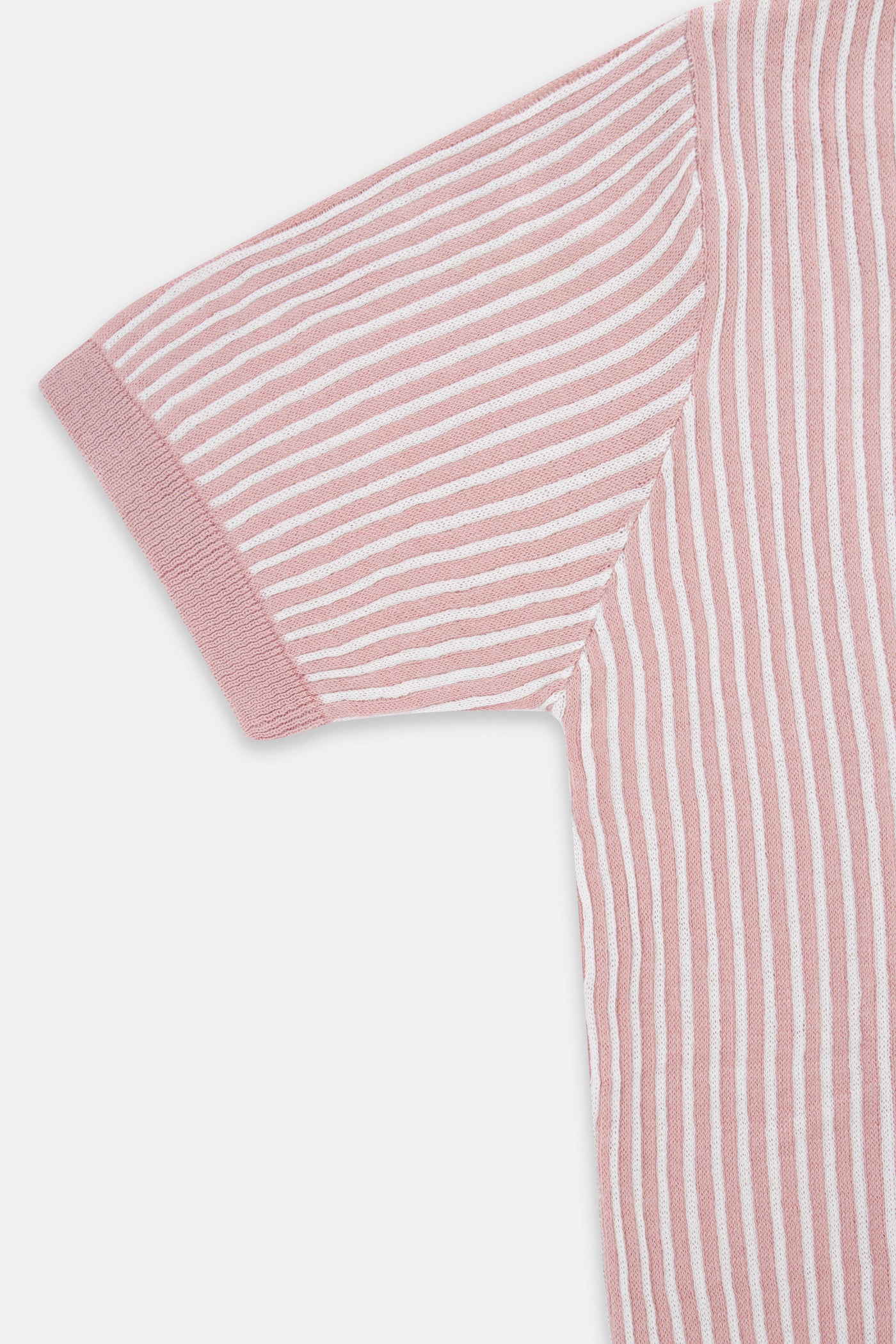 Striped Knitted Tea Rose V-Neck Polo