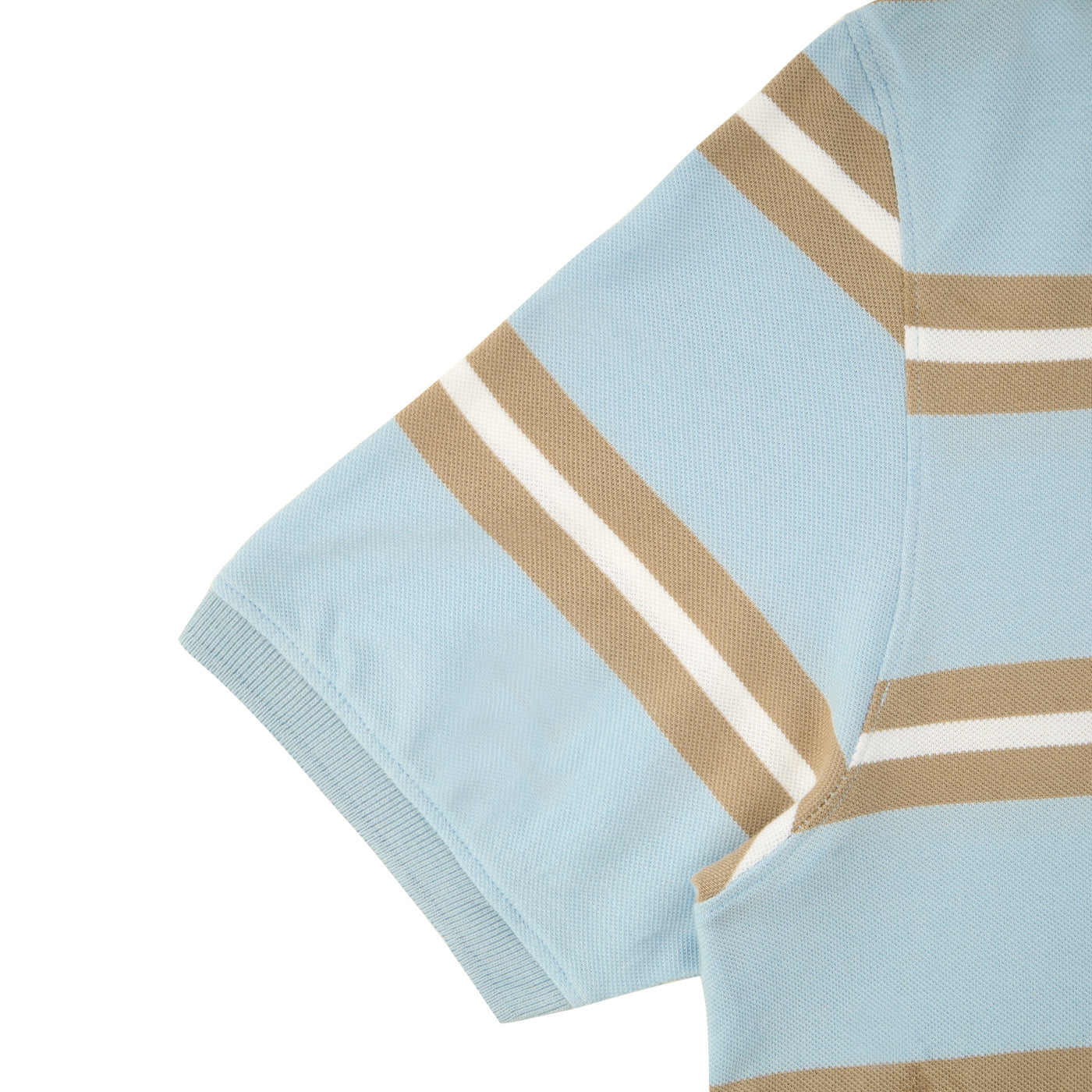 Pique Striped Light Blue Cotton Polo
