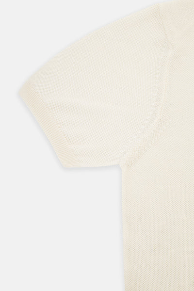 Jacquard Off-White  Knitted  Round T Shirt