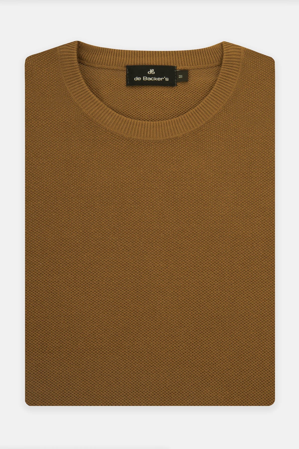 Jacquard Sepia Brown Knitted  Round T Shirt