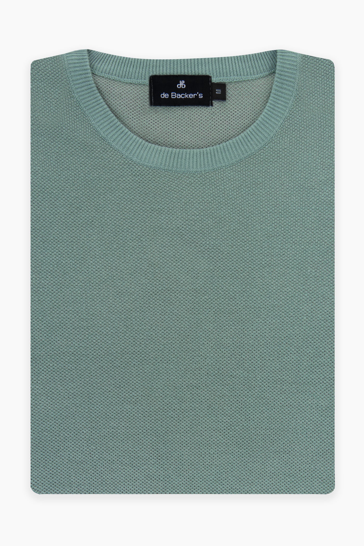 Jacquard Turquoise Knitted Round T-Shirt