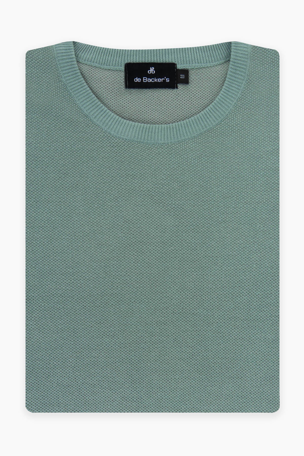 Jacquard Turquoise Knitted Round T-Shirt