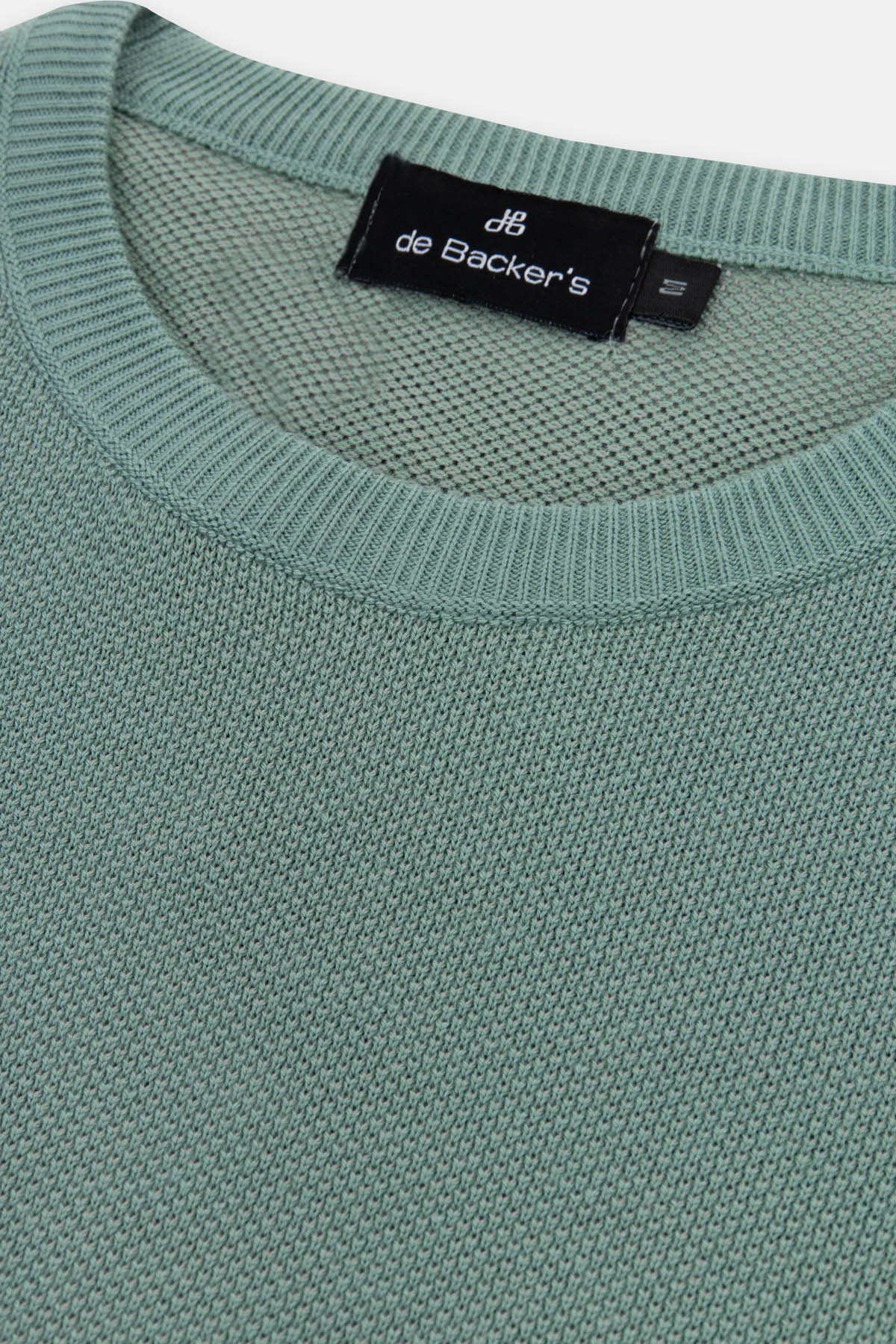 Jacquard Turquoise Knitted Round T-Shirt