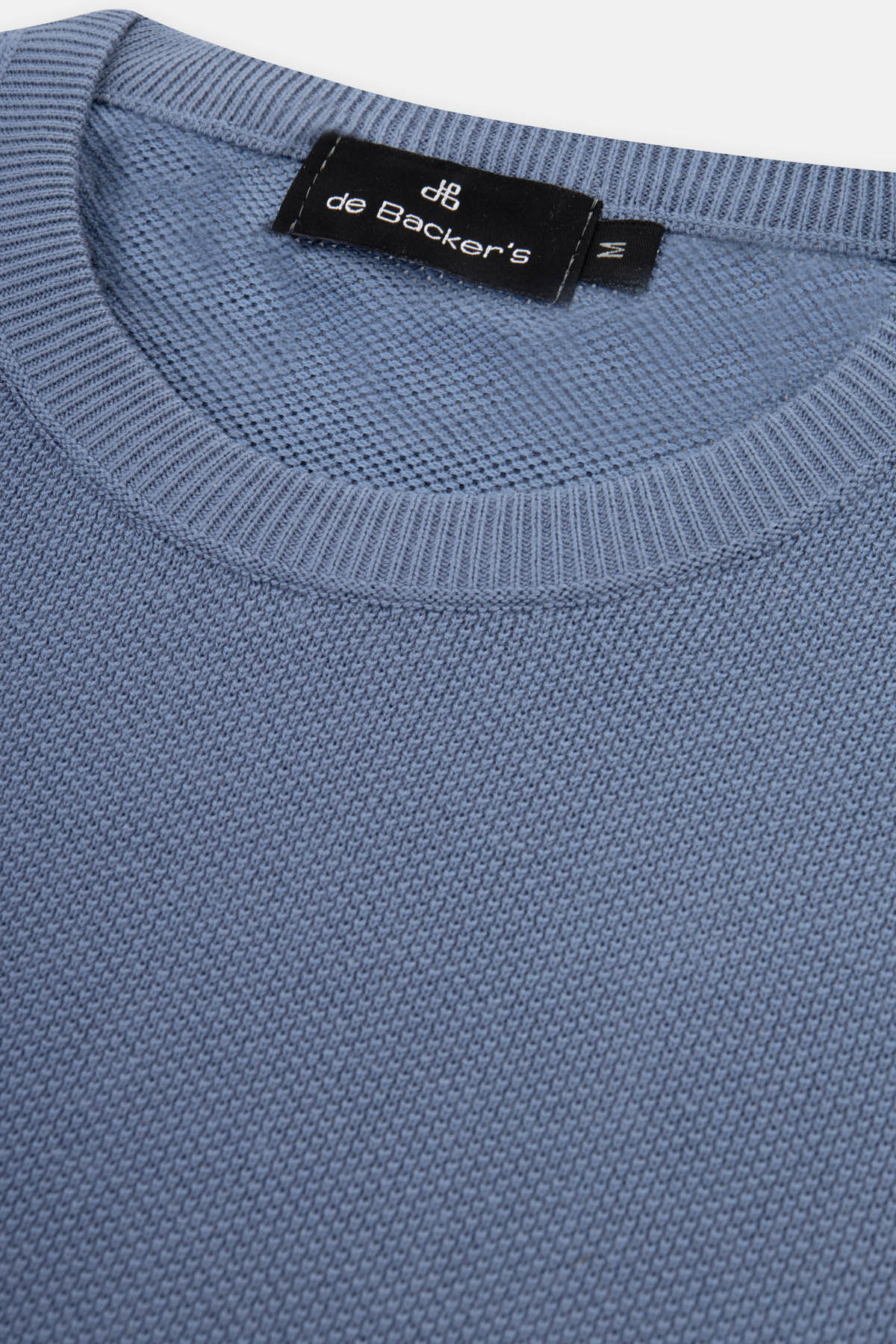 Jacquard Glaucous Blue Knitted Round T-Shirt