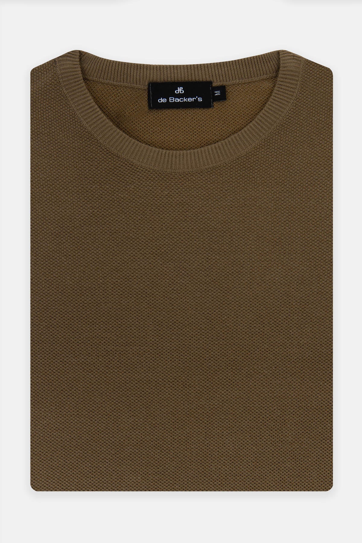 Jacquard Dark Brown Knitted Round T-Shirt