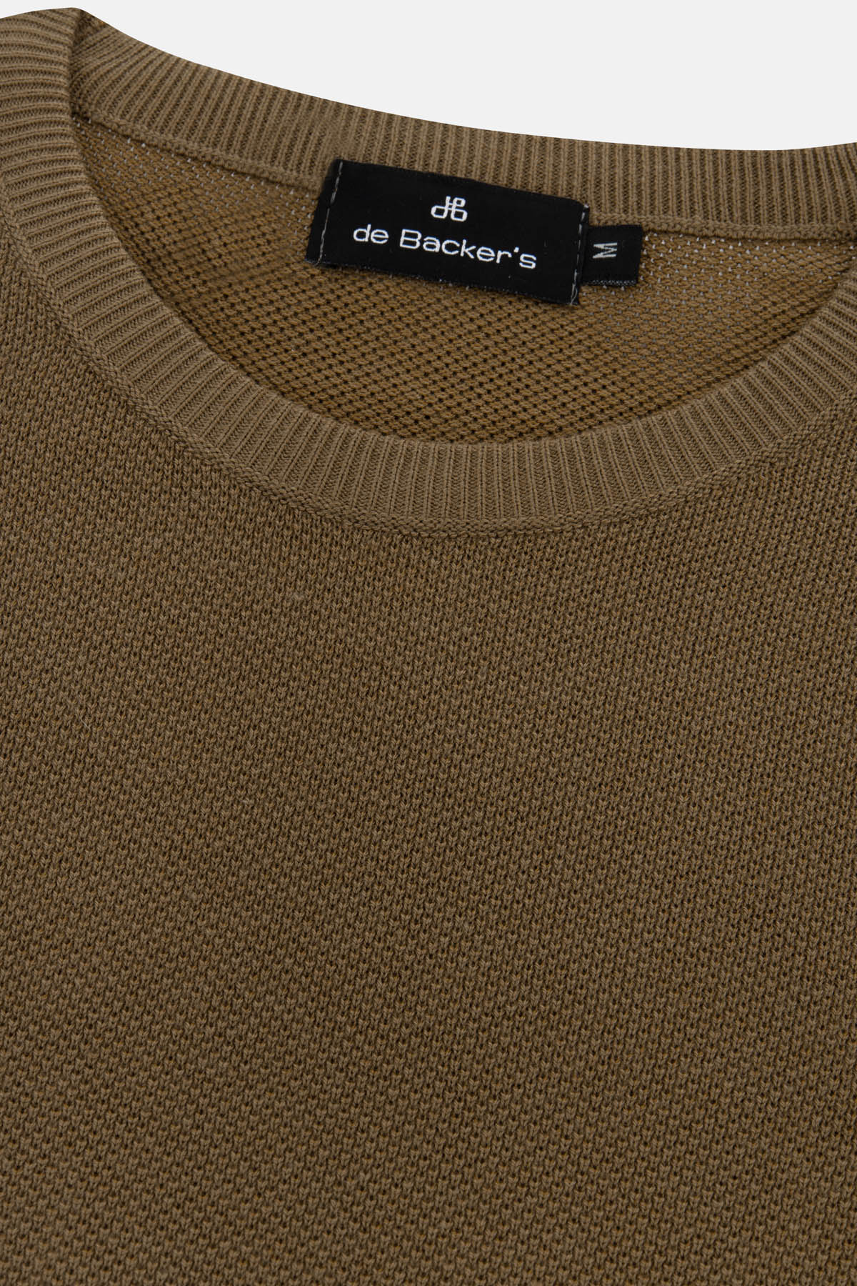 Jacquard Dark Brown Knitted Round T-Shirt