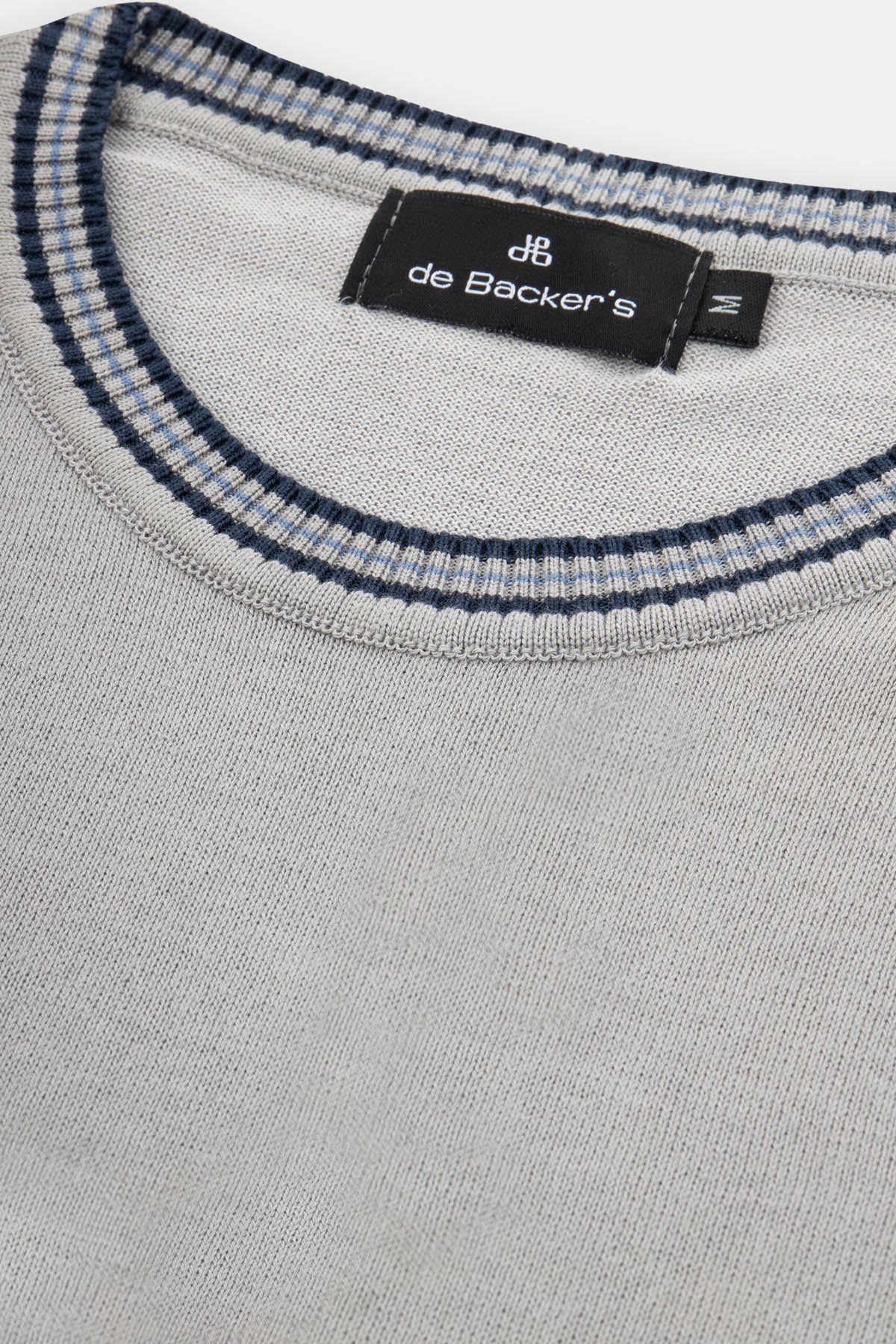 Plain Light Gray Knitted Round T-Shirt