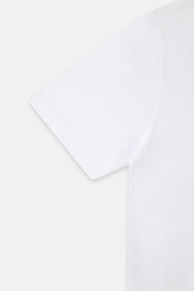 Printed White Round T-Shirt