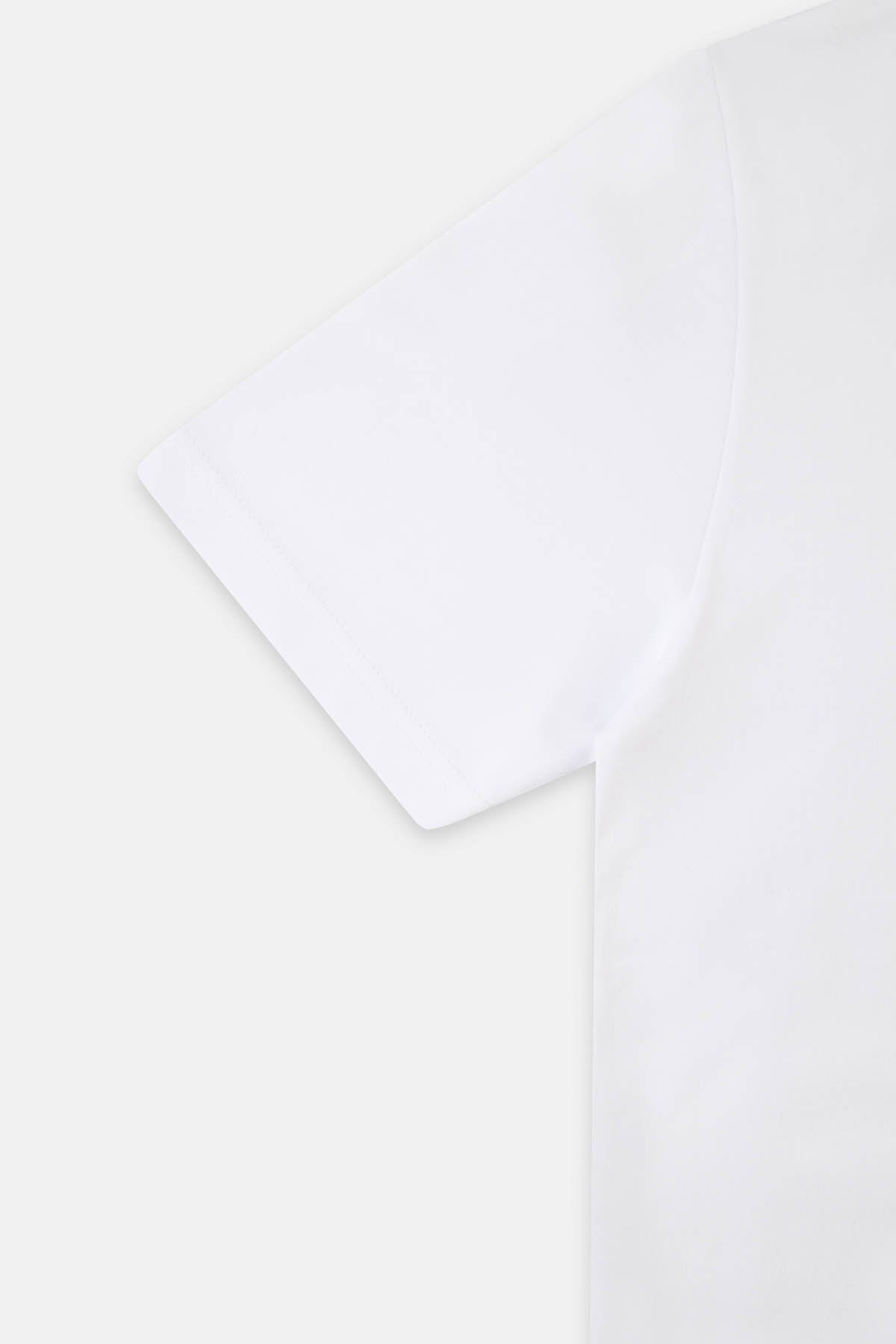 Printed White Round T-Shirt