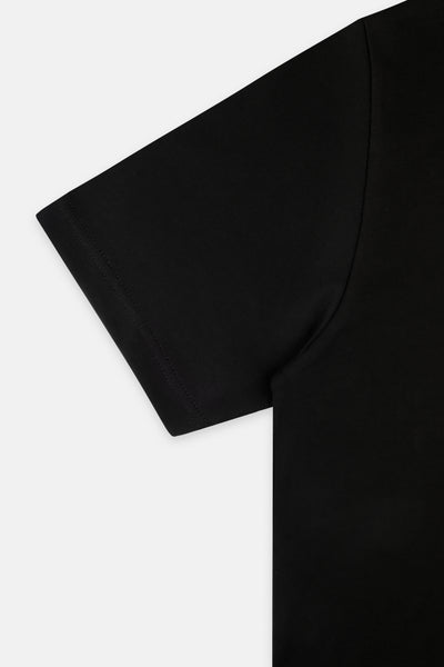 Solid Black Round T-Shirt