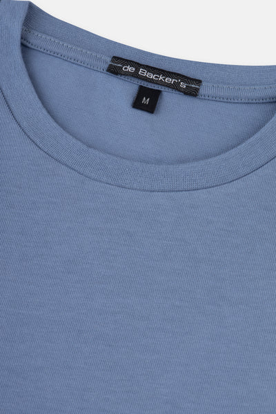 Solid Glaucous Blue Round T-Shirt