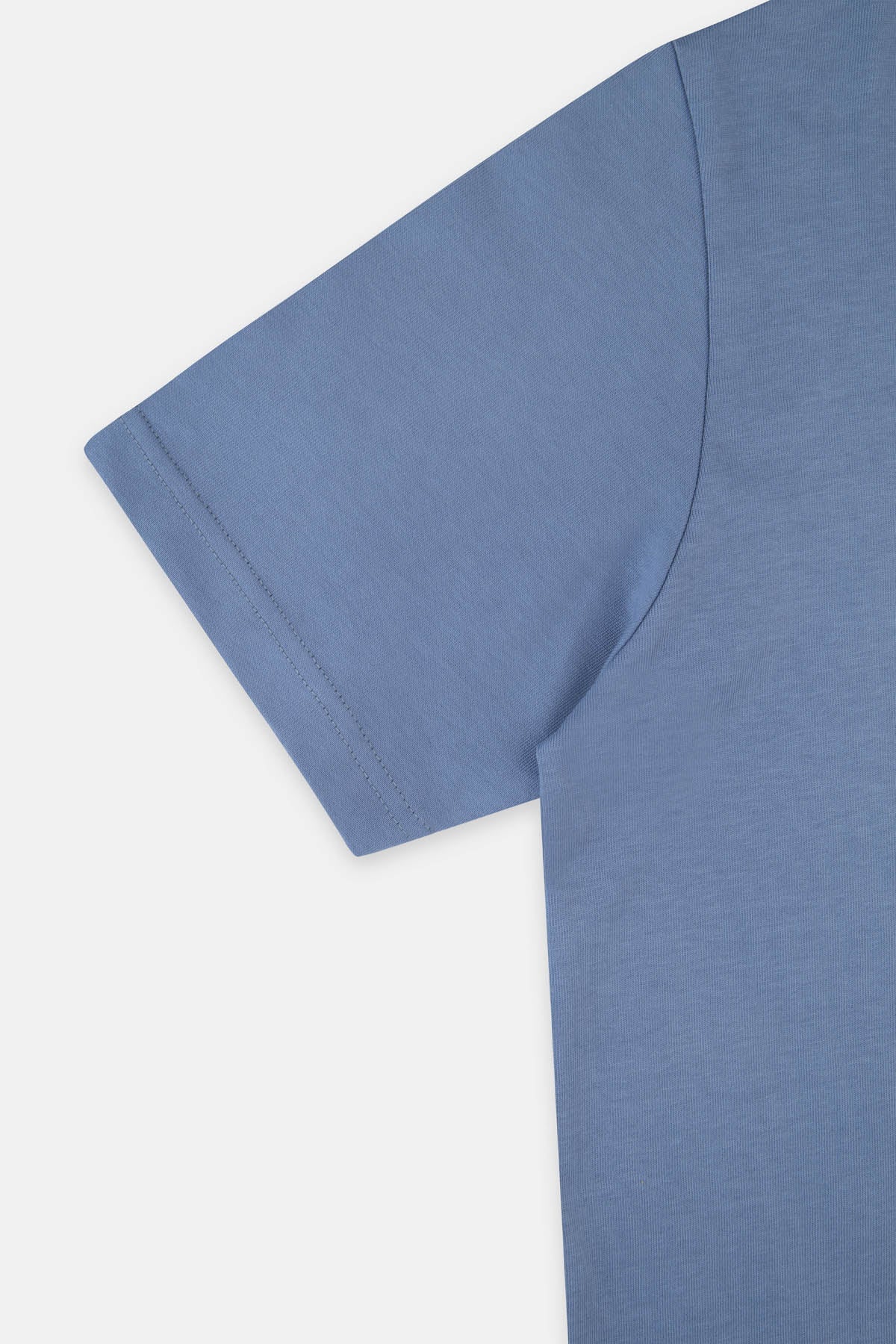 Solid Glaucous Blue Round T-Shirt