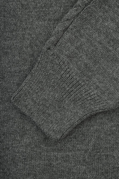 Jacquard Caple Knitted Gray Round Pullover