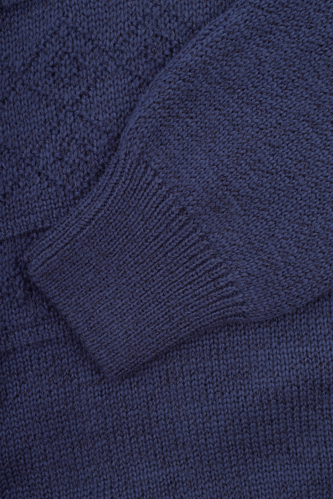 Jacquard Knitted Quarter Zip Navy Pullover