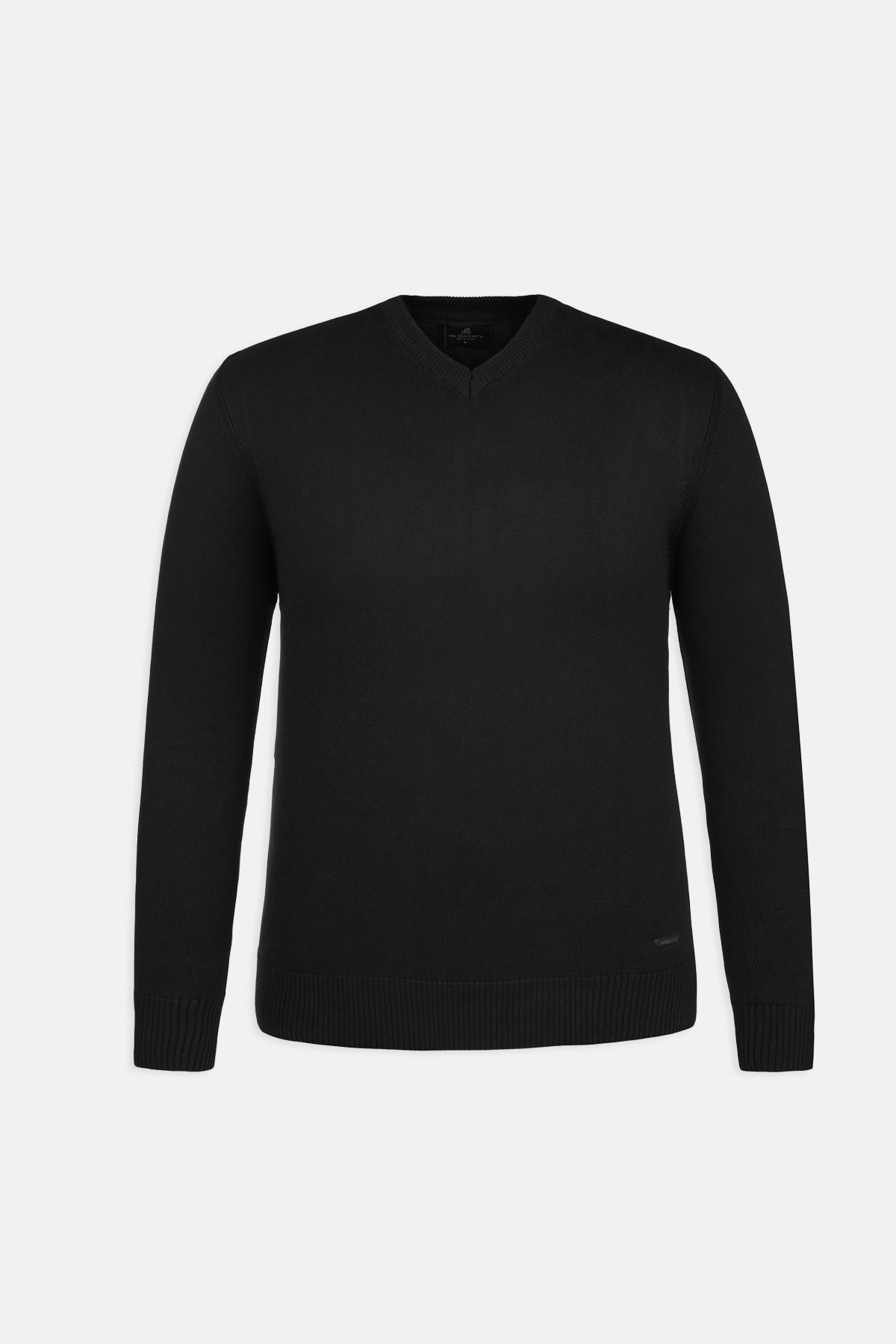 Black V-Neck Pullover - 4