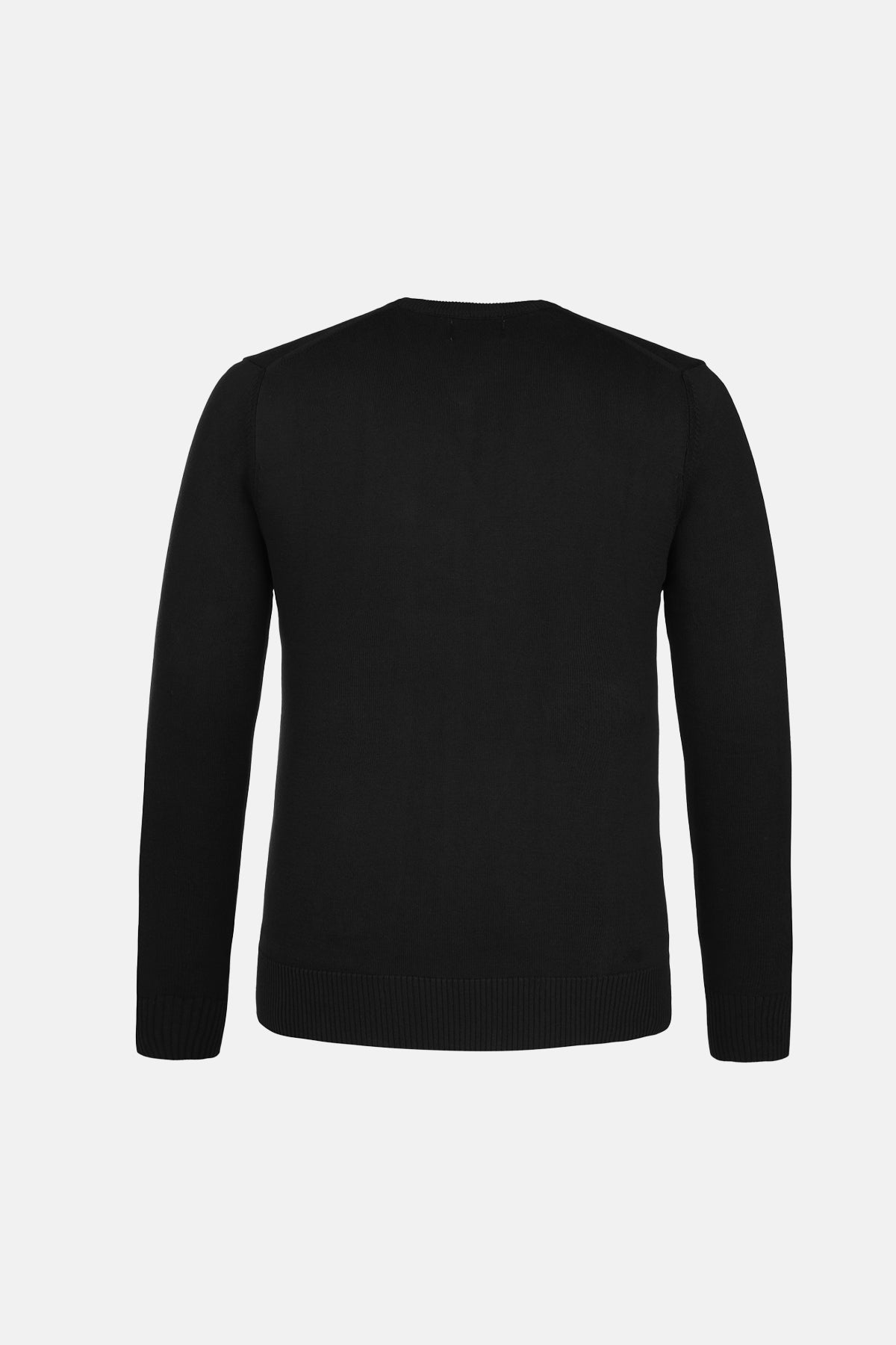 Black V-Neck Pullover - 5