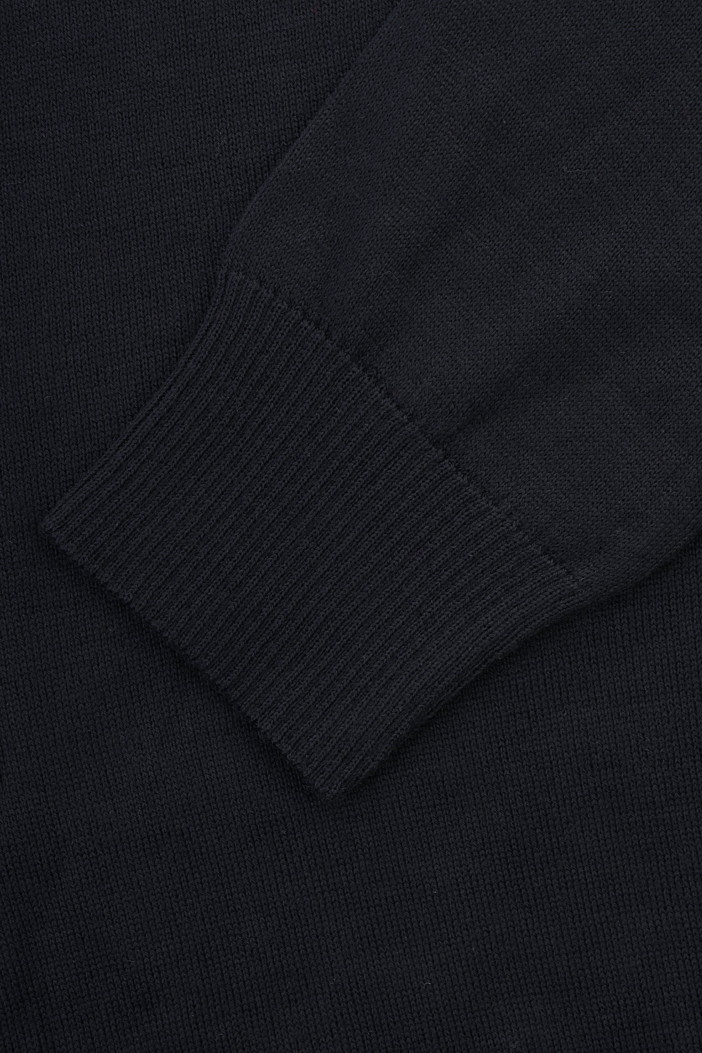 Jacquard Knitted  Dark Navy Polo Pullover
