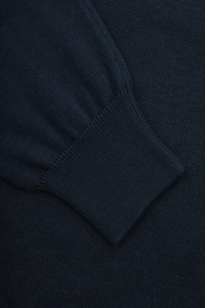 Plain Basic Dark Navy V Neck Pullover