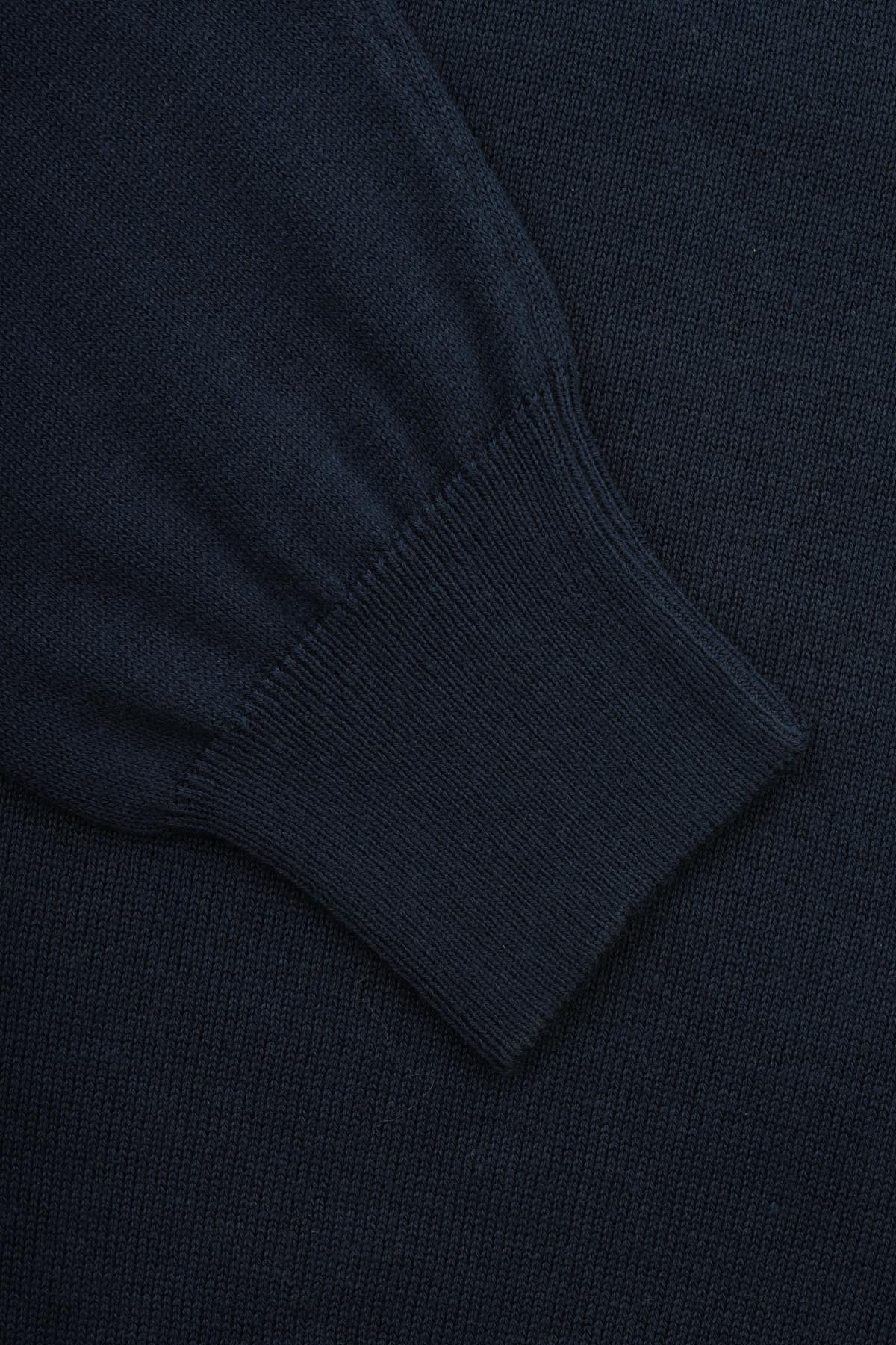 Plain Basic Dark Navy V Neck Pullover - 3