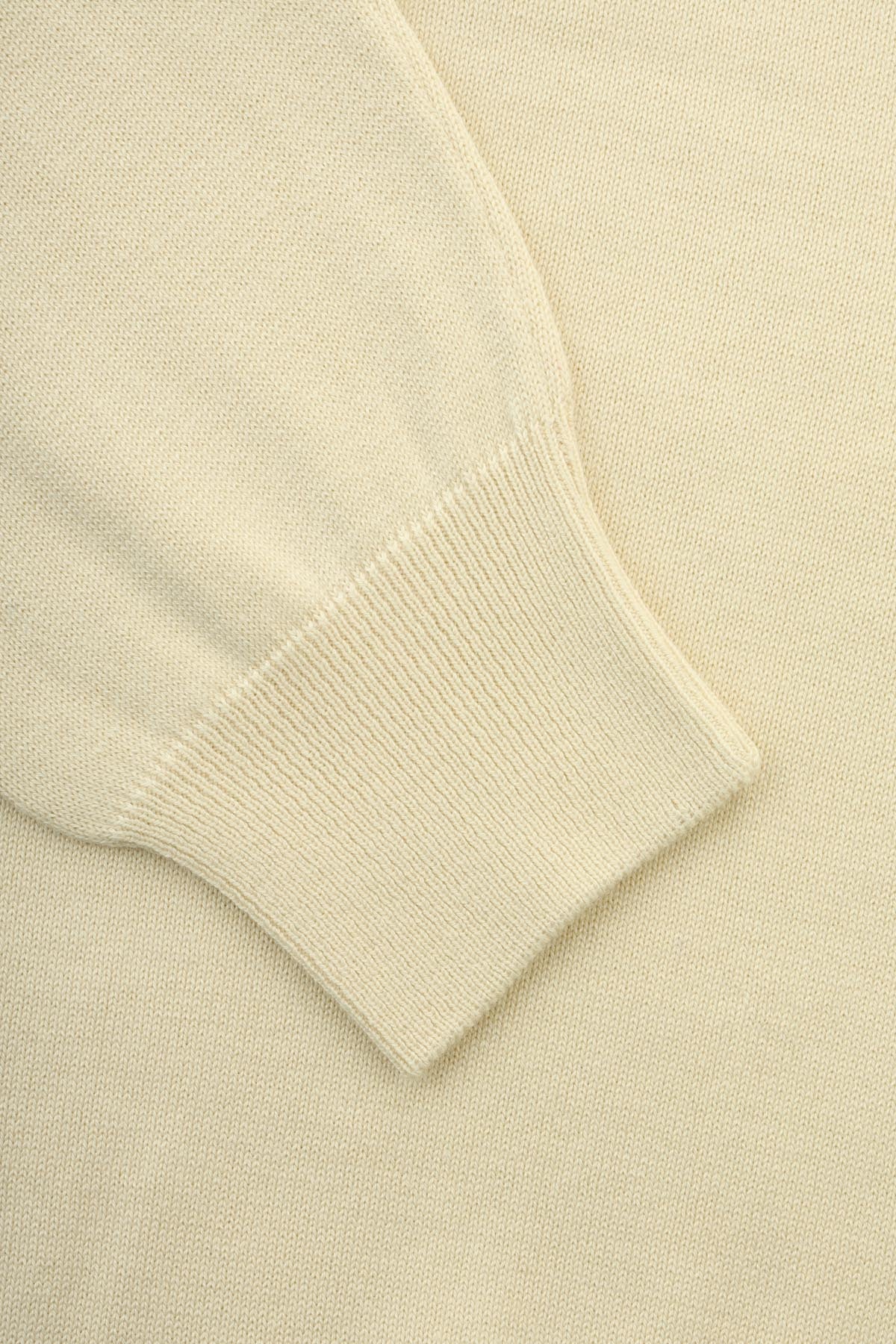 Plain Basic Parchment Biege V Neck Pullover