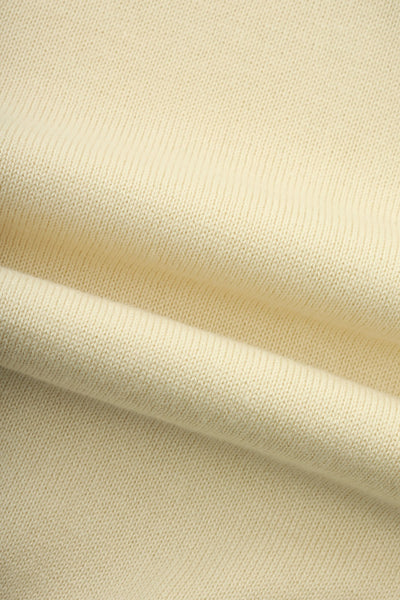 Plain Basic Parchment Biege V Neck Pullover