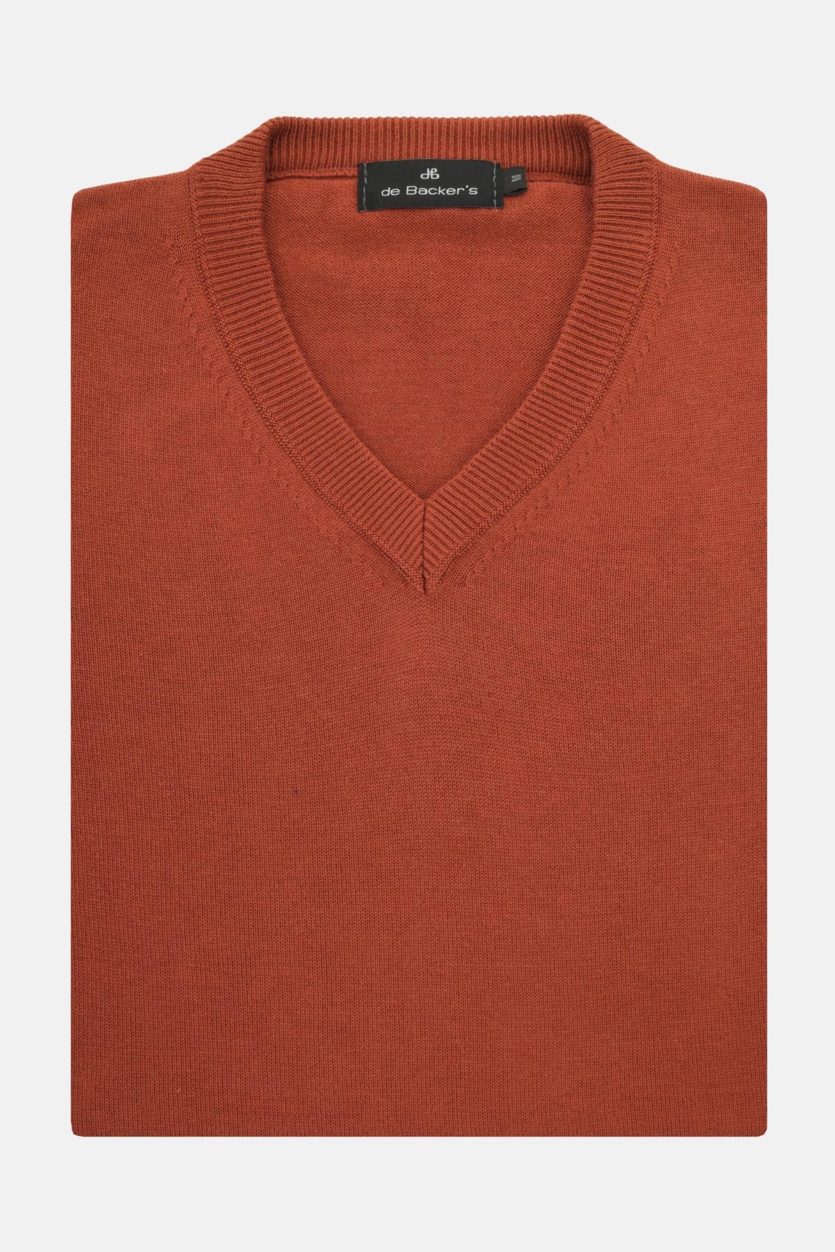 Plain Basic Chestnut V Neck Pullover