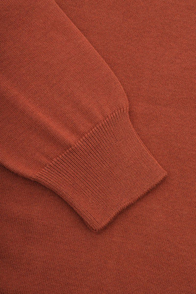 Plain Basic Chestnut V Neck Pullover