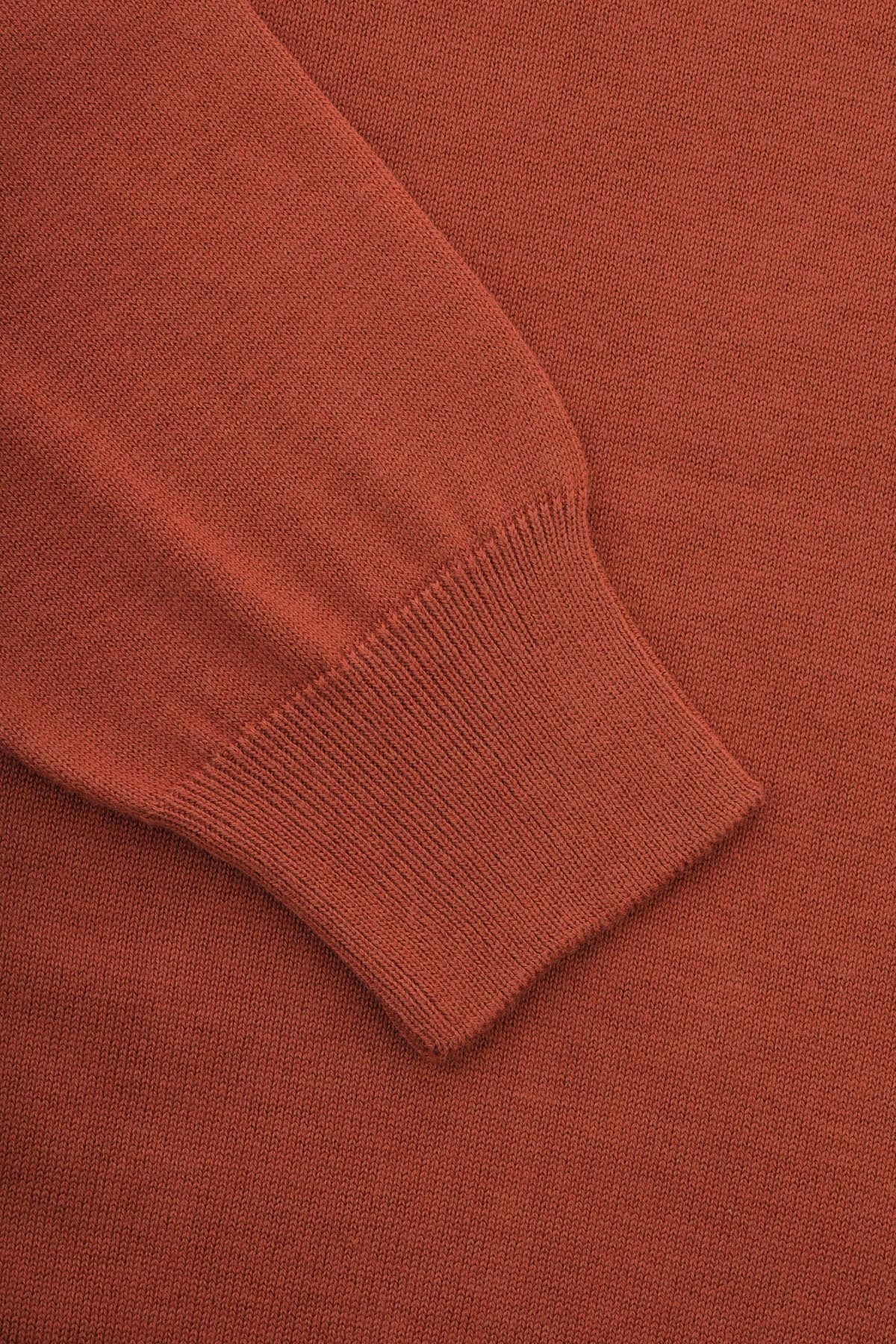 Plain Basic Chestnut V Neck Pullover - 3