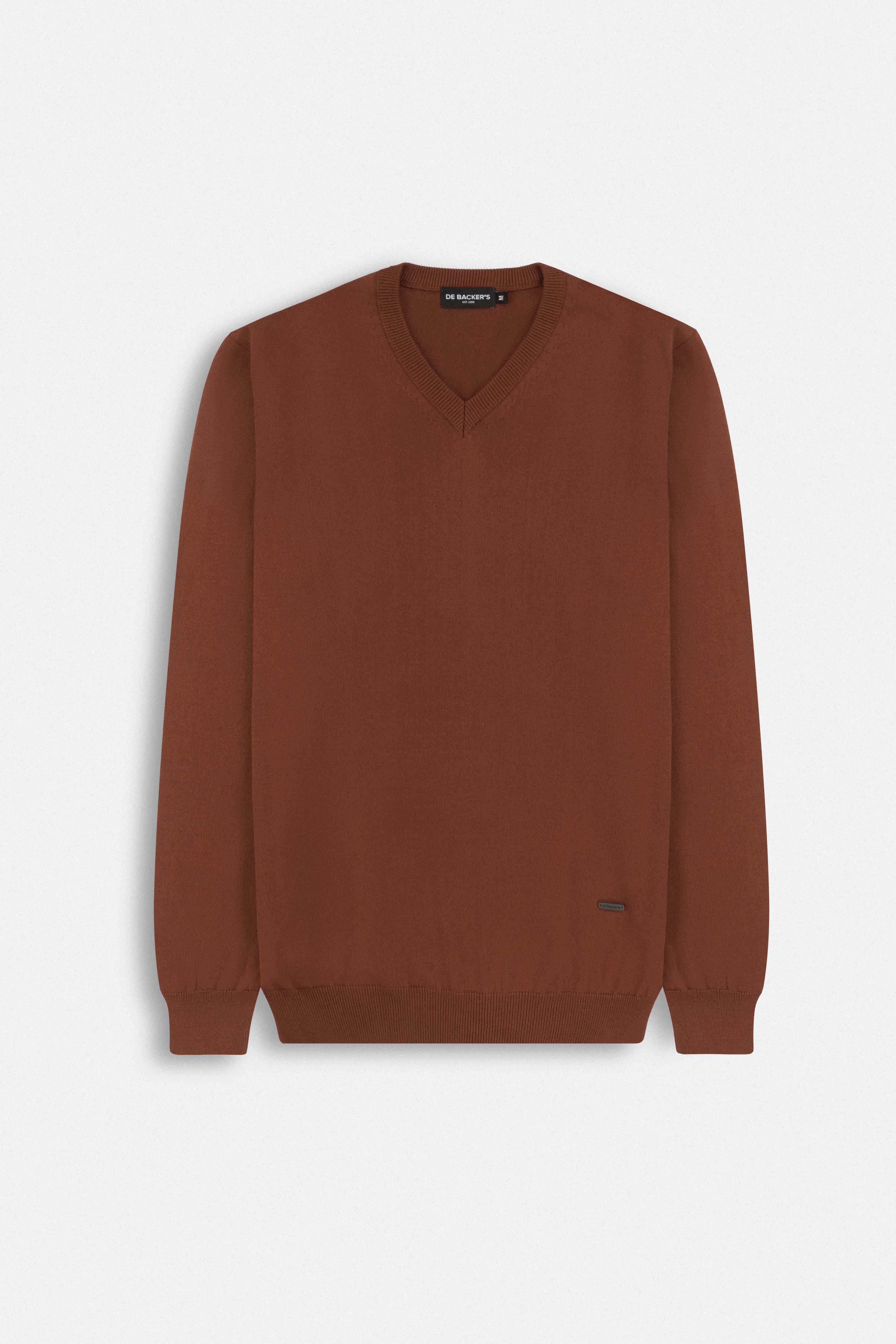 V-Neck Caput mortuum Brown  Pullover