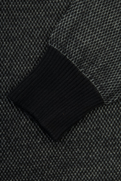 Jacquard Black & Gray knitwear jacket