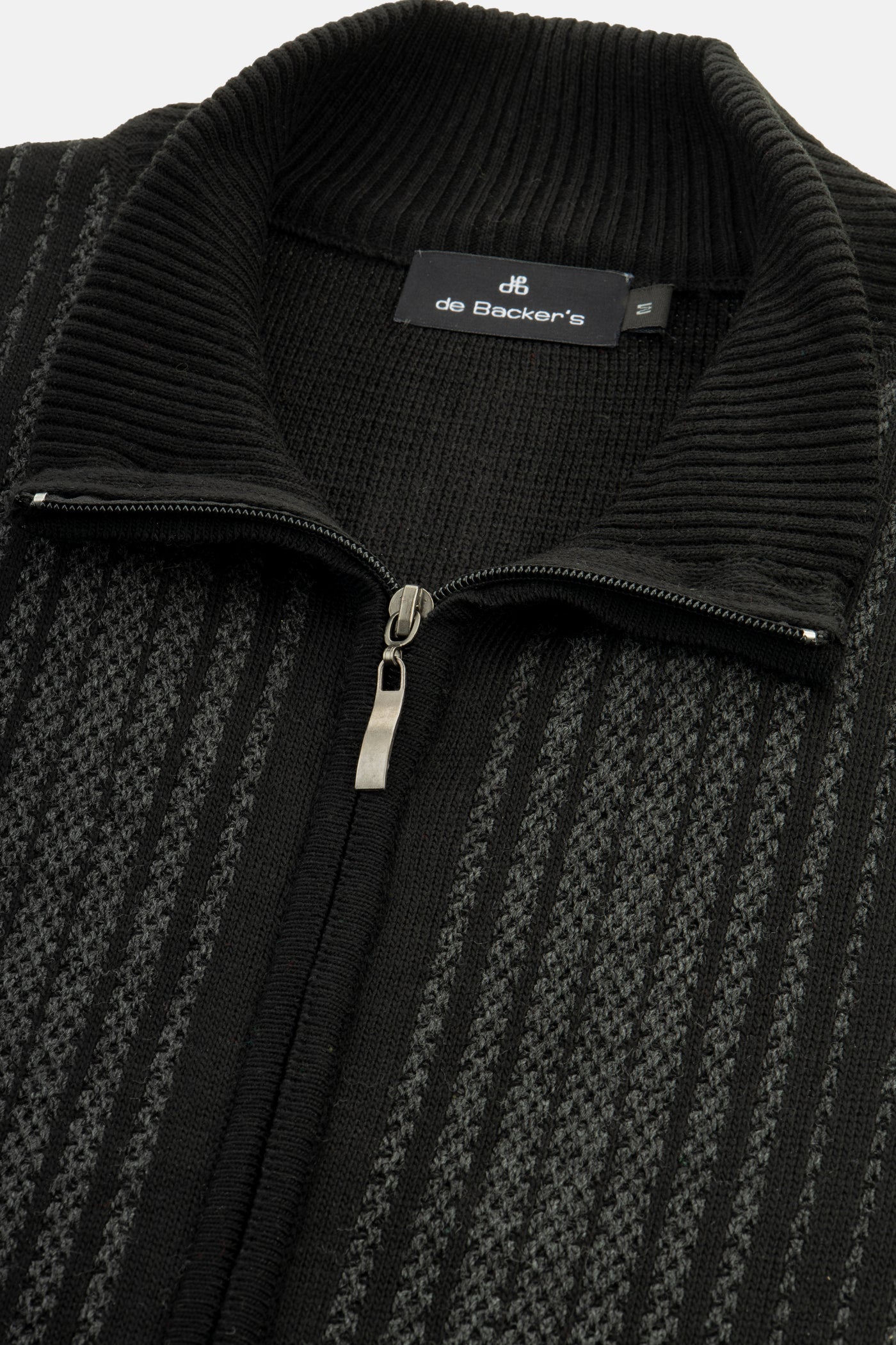 Jacquard Black & Dark Gray Knitted Jacket