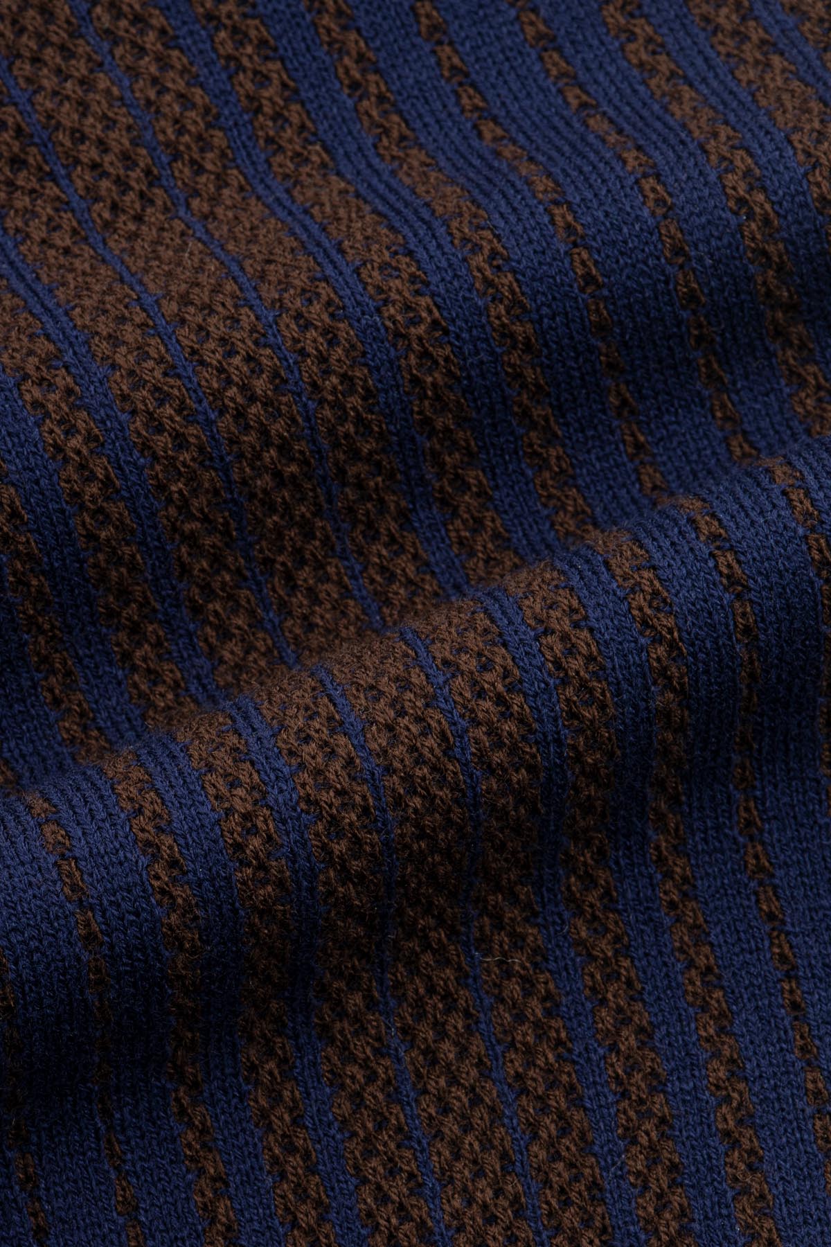 Jacquard Navy & Brown Knitted Jacket - 3