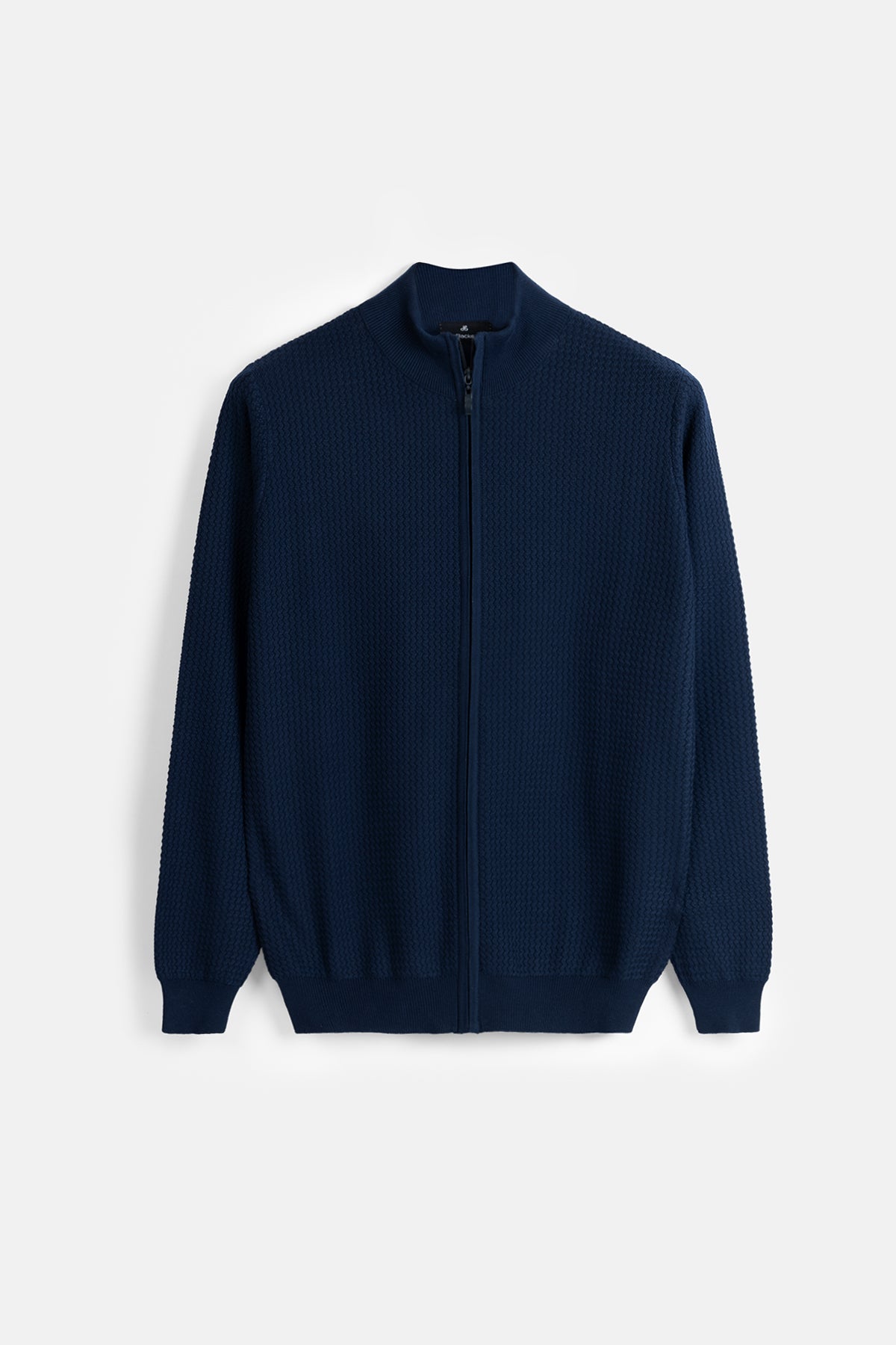 Jacquard Navy knitwear jacket