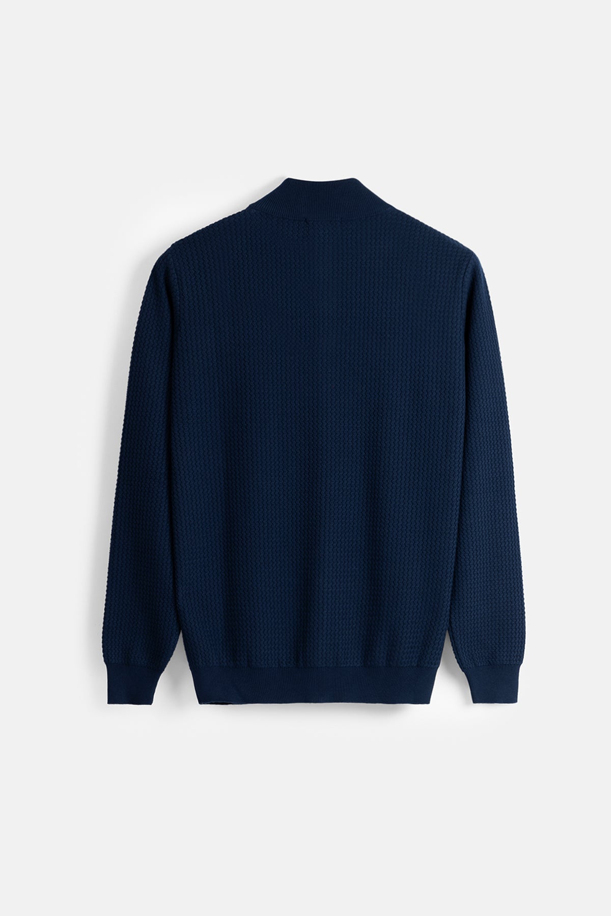 Jacquard Navy knitwear jacket