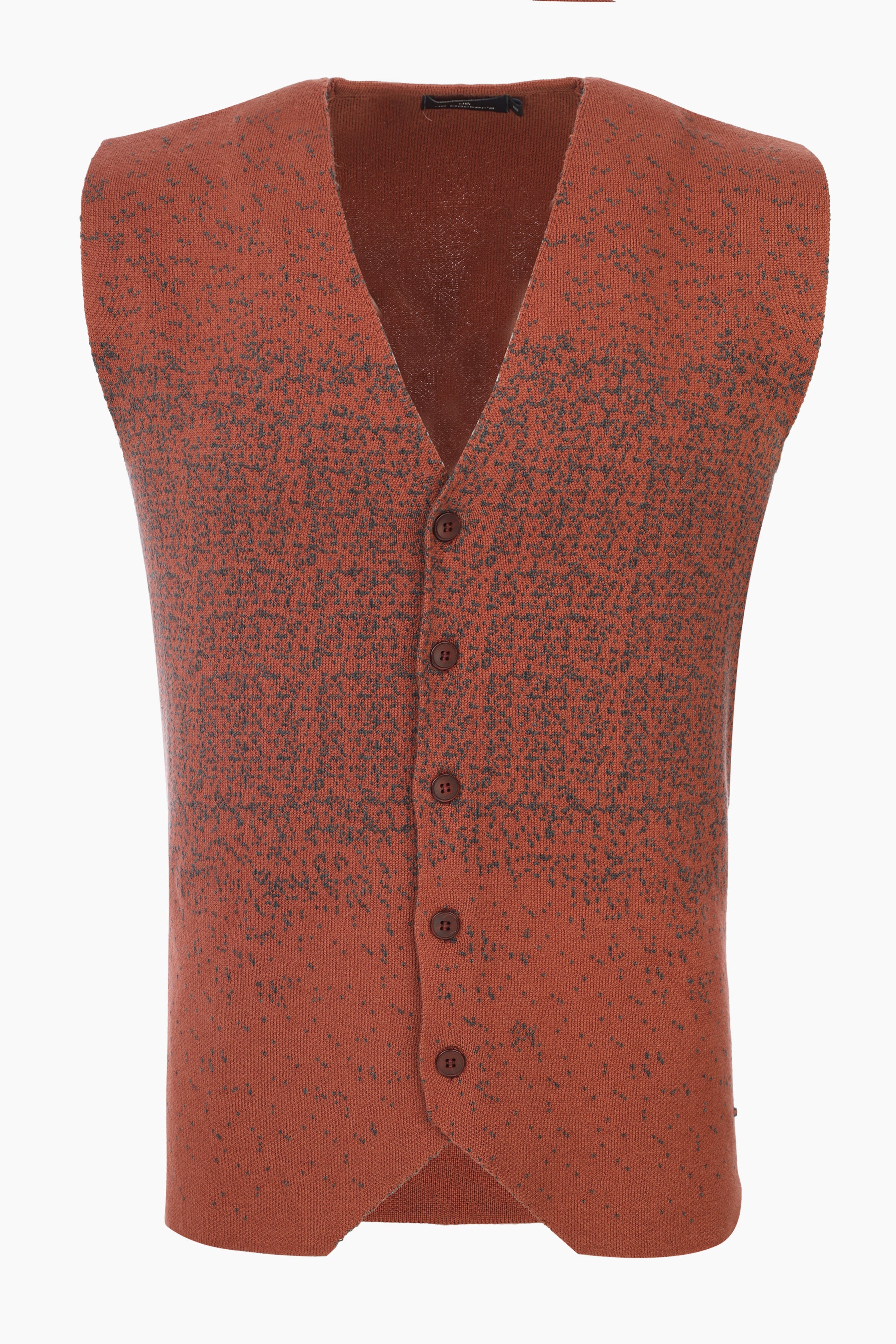 Button up  Jacquard Brick Knitwear Vest