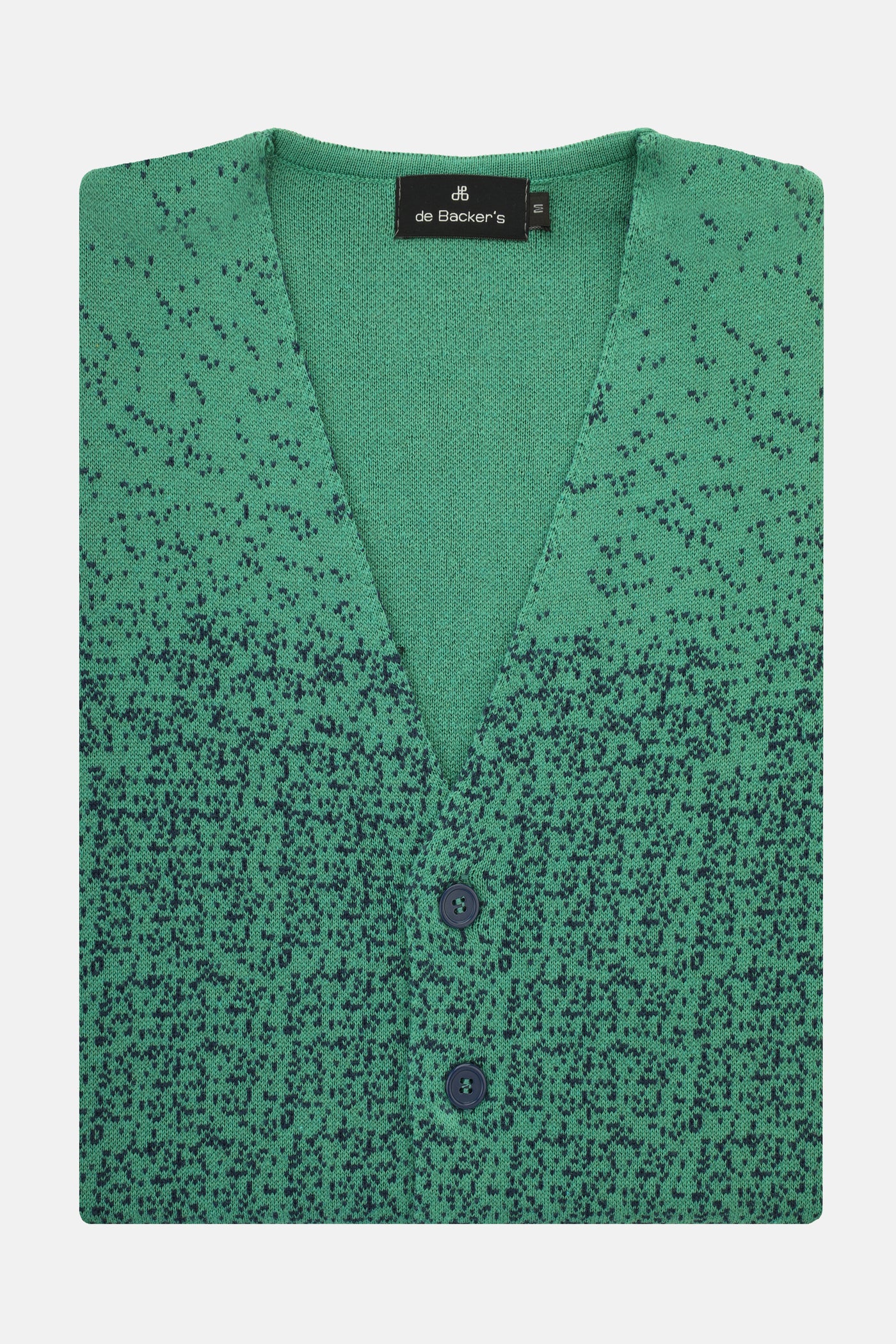 Button up  Jacquard Green Knitwear Vest