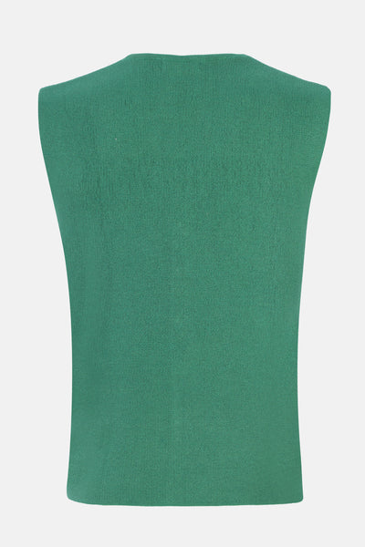 Button up  Jacquard Green Knitwear Vest