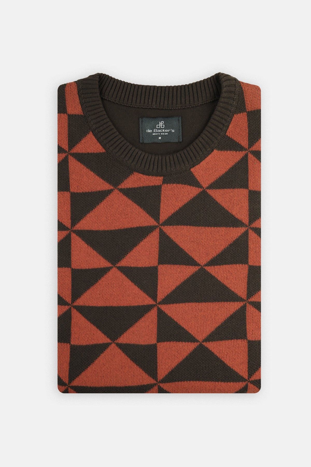 Brick & Brown Round-Neck Pullover - 1