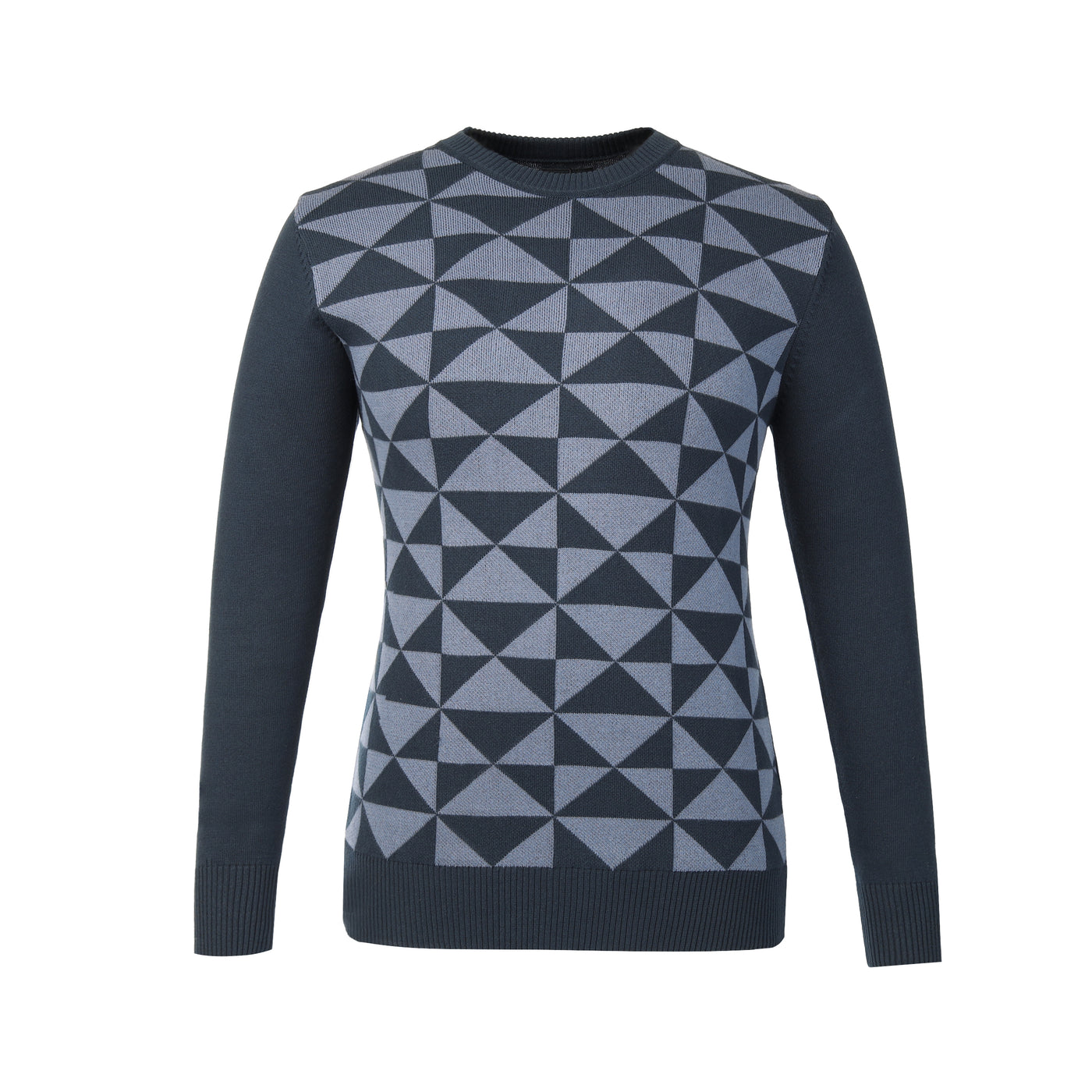 Patterned Knitted Round-Neck Pullover