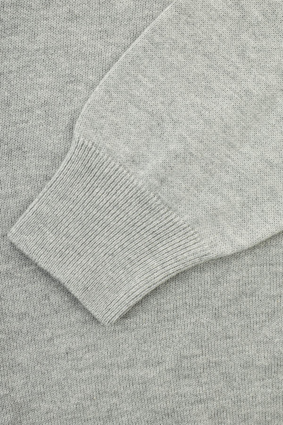 Jacquard Knitted Half-Zipper Gray  Pullover