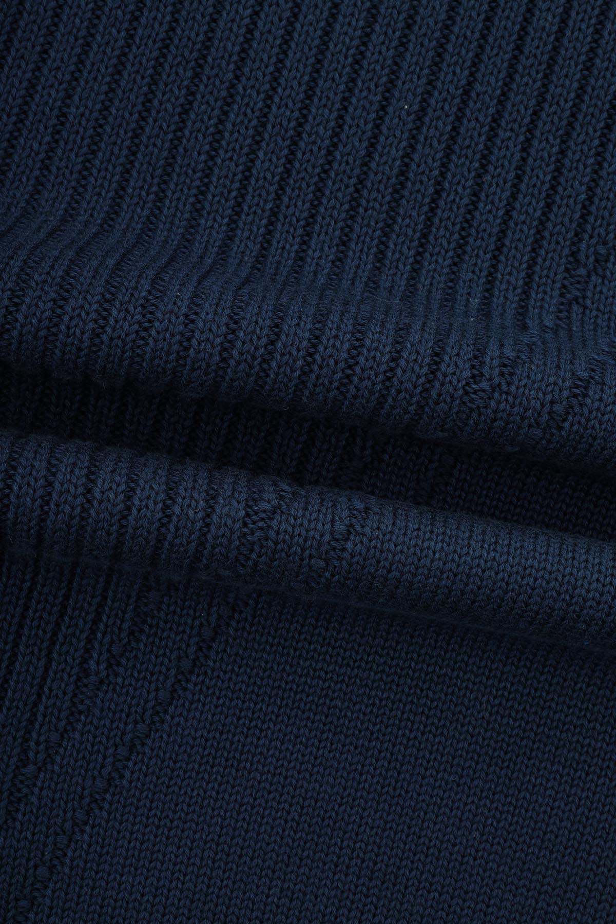 Jacquard Knitted High-neck Navy Pullover