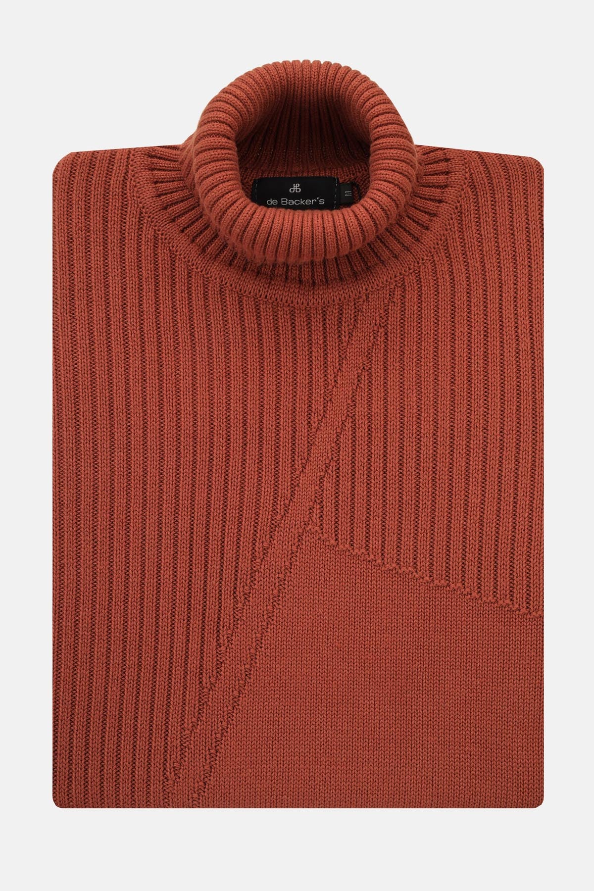 Jacquard Knitted High-neck Brick Pullover