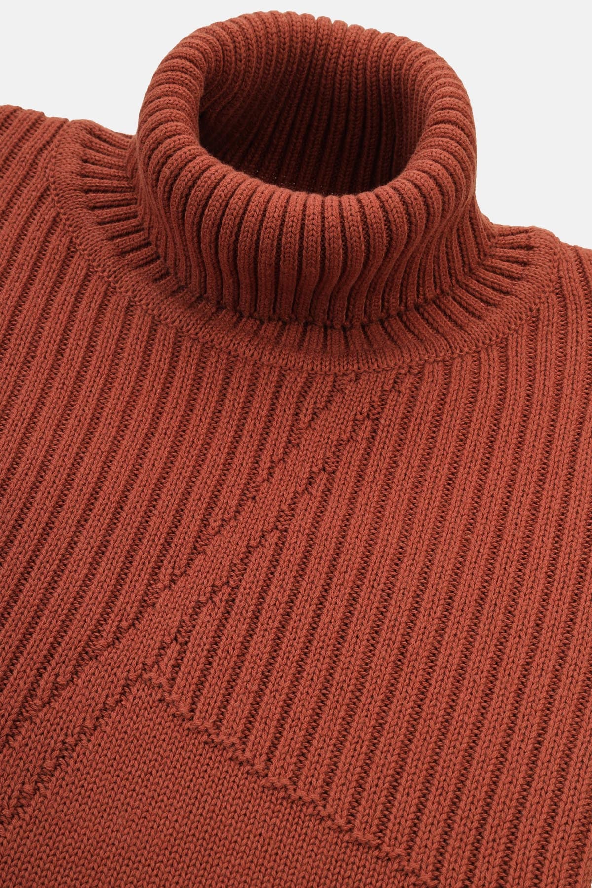 Jacquard Knitted High-neck Brick Pullover