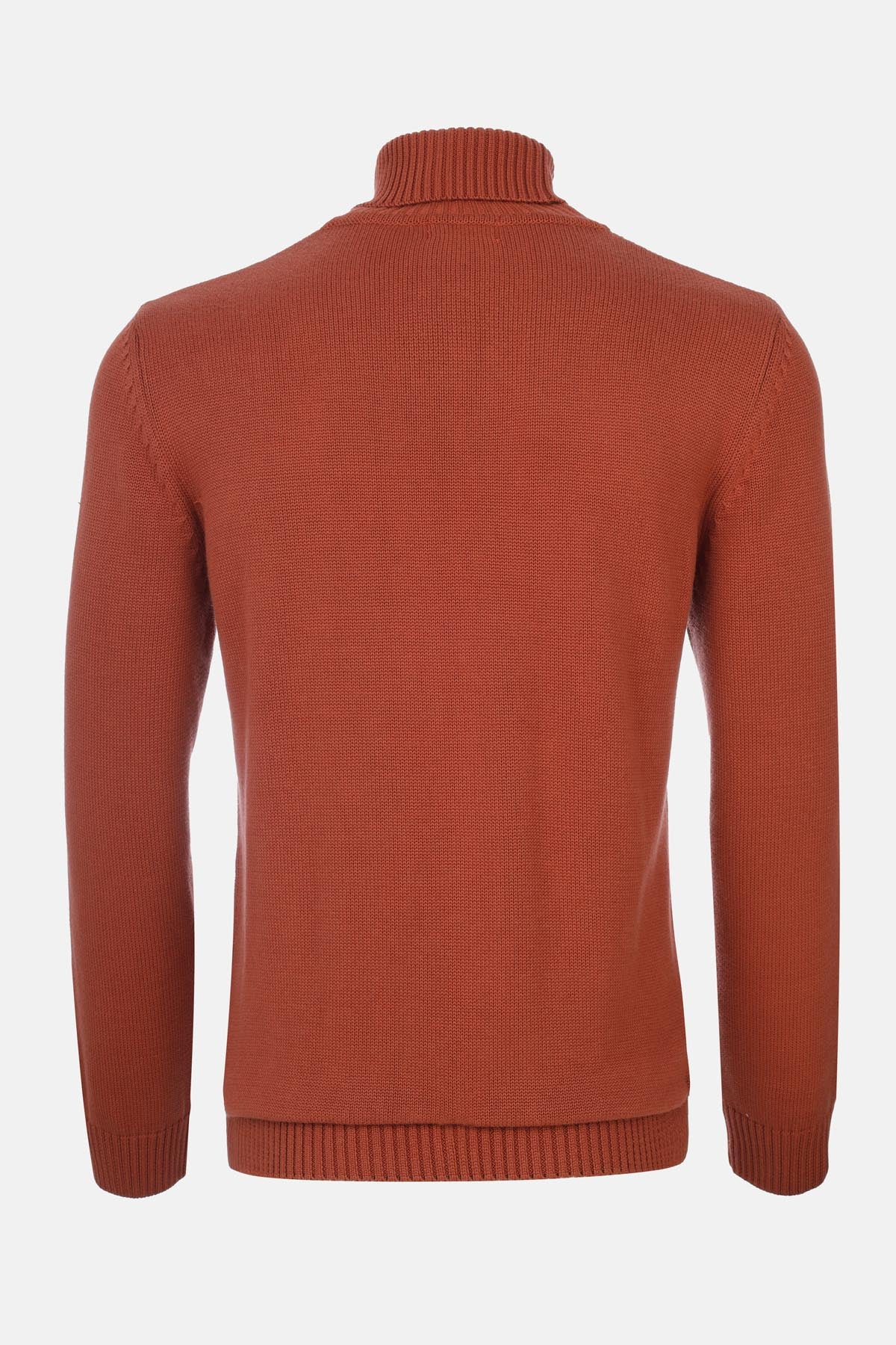 Jacquard Knitted High-neck Brick Pullover